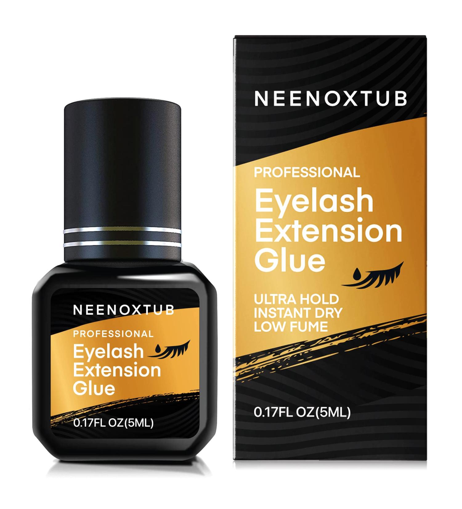 Neenoxtub Sensitive Eyelash Extension Glue - Professional Grade, Ultra-Low Fume, 7-9 Weeks Retention - 5ml - Buy Online on SooperMarket.com