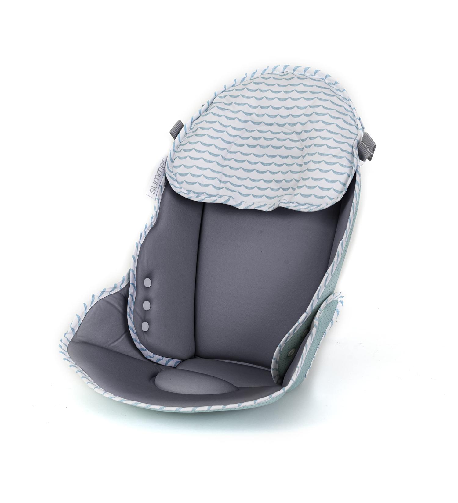 Summer Pure Support In-Sink Bather - Compression-Molded Foam Baby Bath Cushion for Newborns - Adjustable and Anti-Slip Grips - Teal Waves - Buy Online on SooperMarket.com
