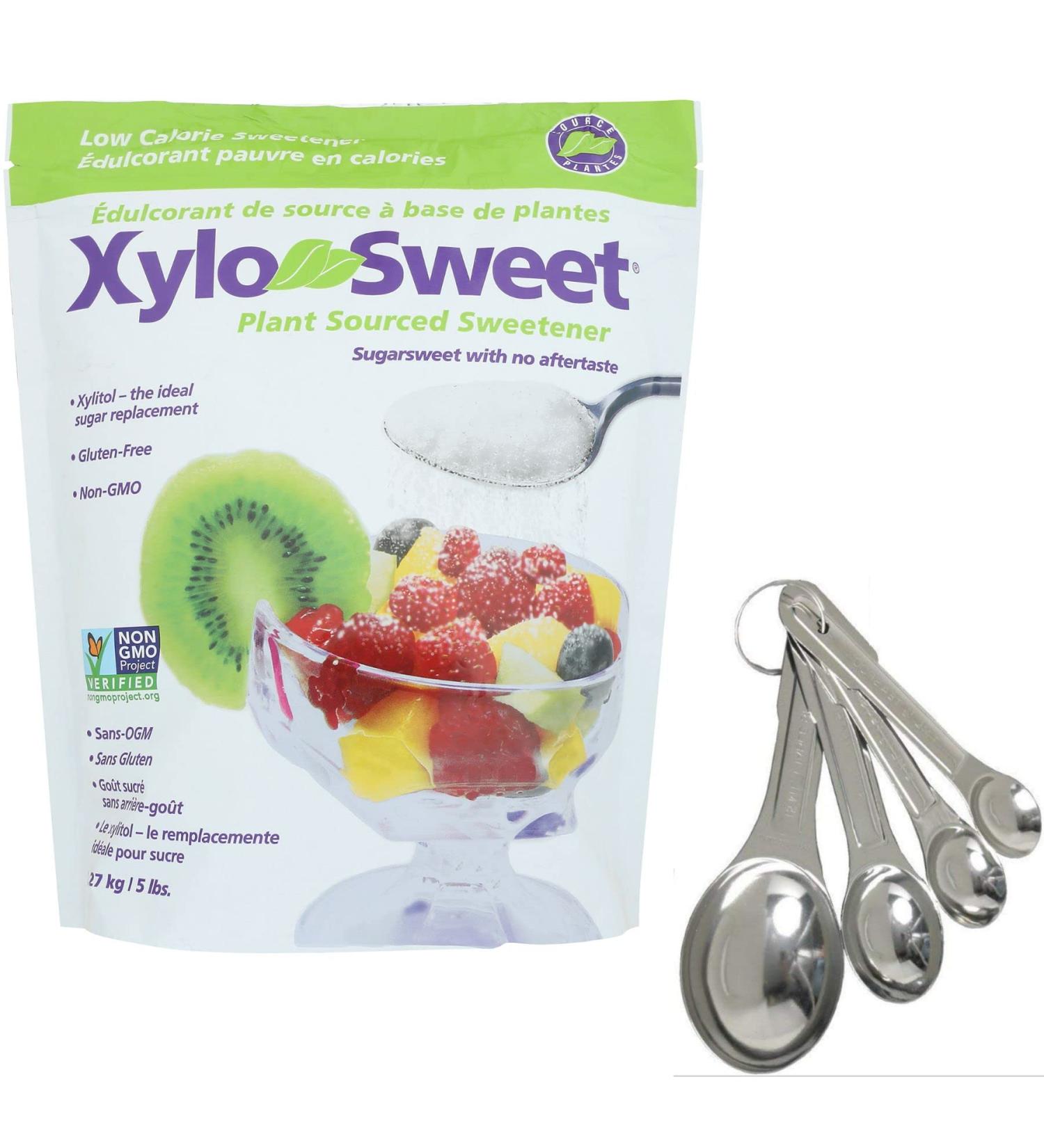 Xlear Xylosweet Bag, 80 Ounce - with set of FREE stainless steel"Practick Solutions" MEASURING SPOONS