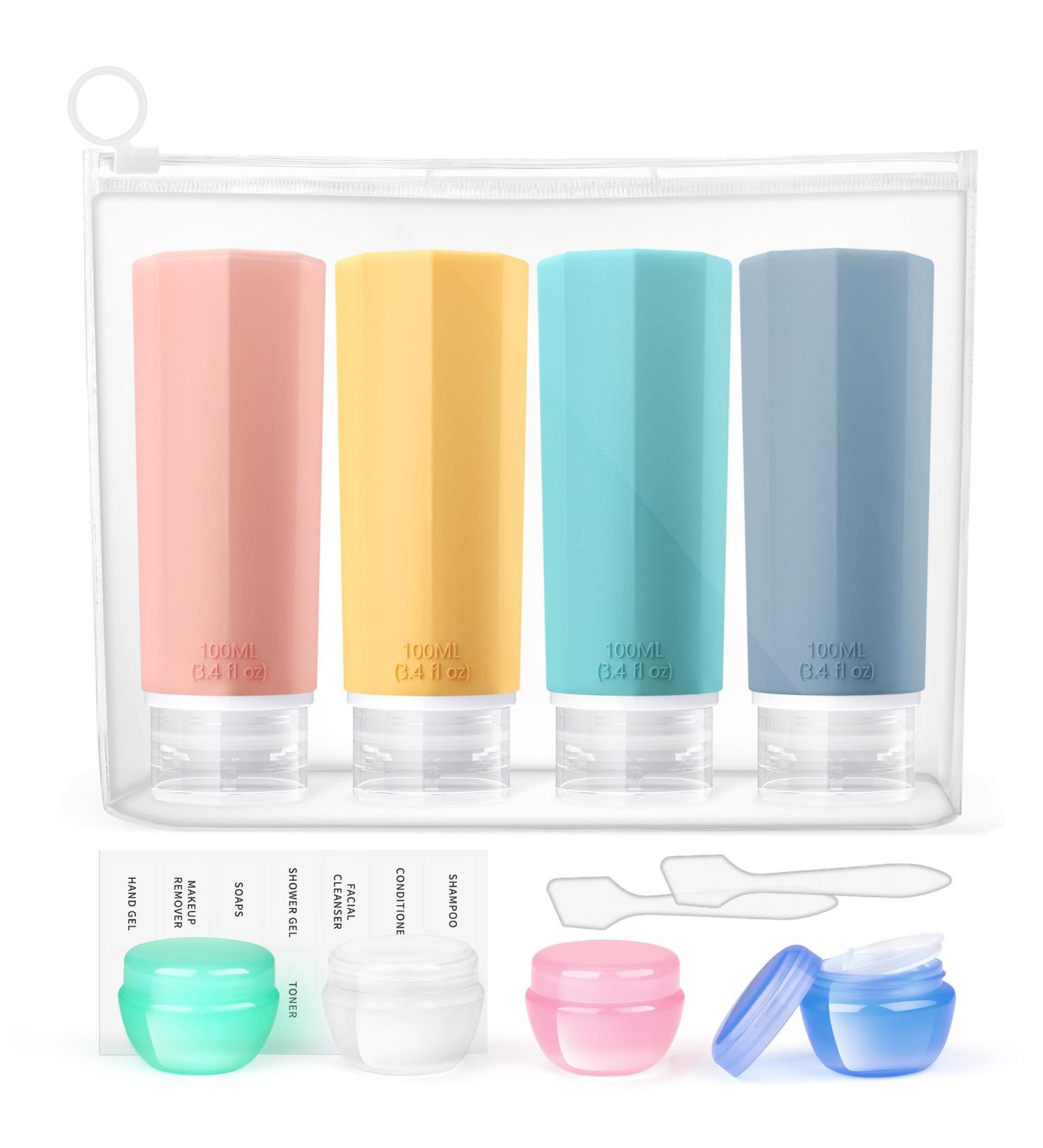 Opret 12 Pcs Travel Bottles Set for Toiletries 100ml Leak Proof Portable Travel Containers and Pots Refillable Squeezable for Shampoos and Conditioner BPA Free and TSA Approved 12pcs Vibrant - Buy Online on SooperMarket.com