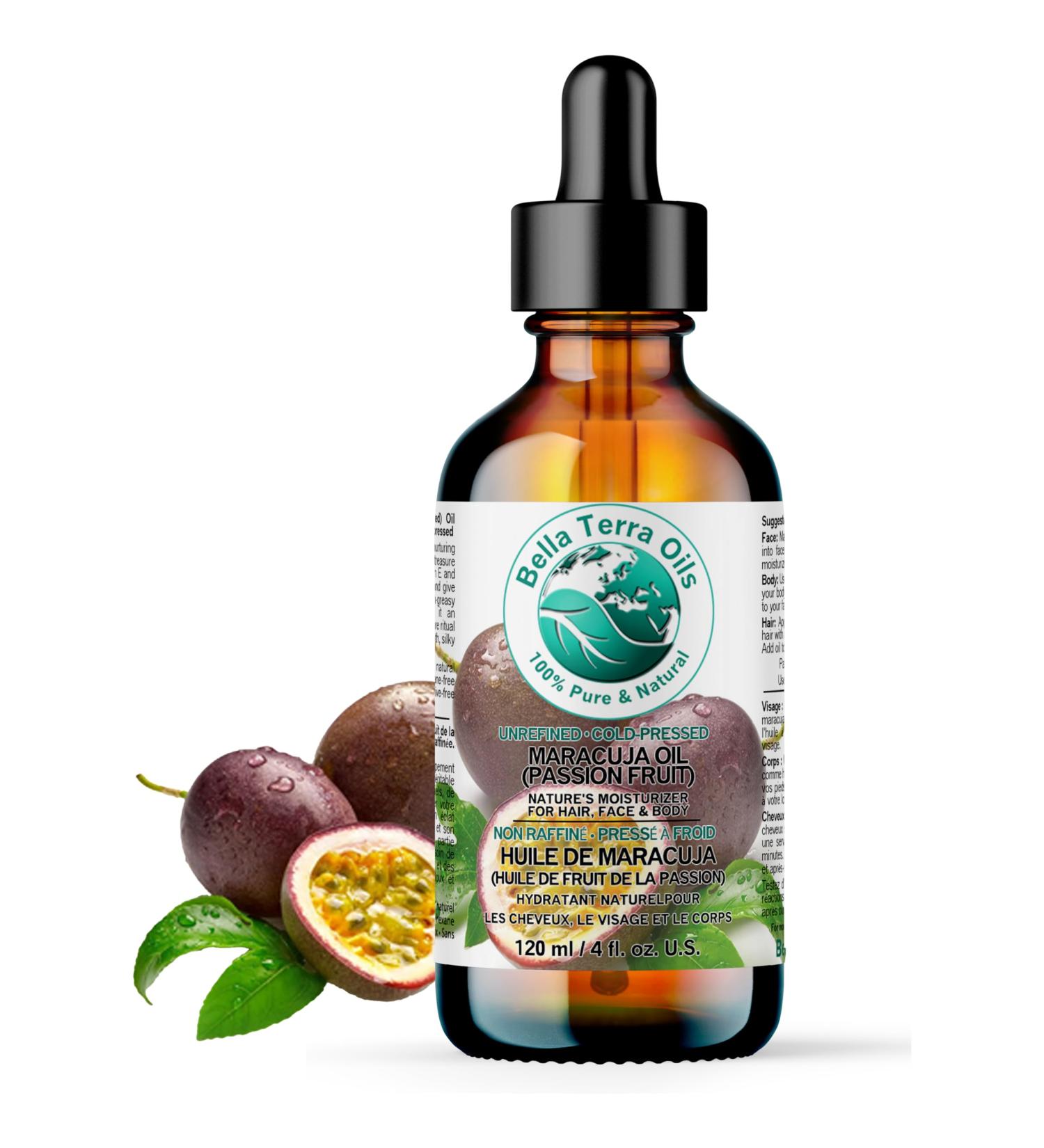 Pure Maracuja Oil for Lustrous Hair & Radiant Skin Lightweight & Non-Greasy 120 ml. Bella Terra Oils 120 ml (Pack of 1) - Buy Online on SooperMarket.com