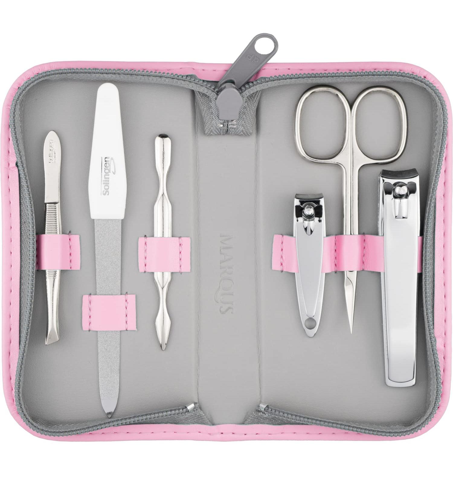 Buy Premium 6-Piece Manicure Set Solingen in Art Leather Case - Polished Steel - Perfect for Women & Men - Marqus - Buy Online on SooperMarket.com