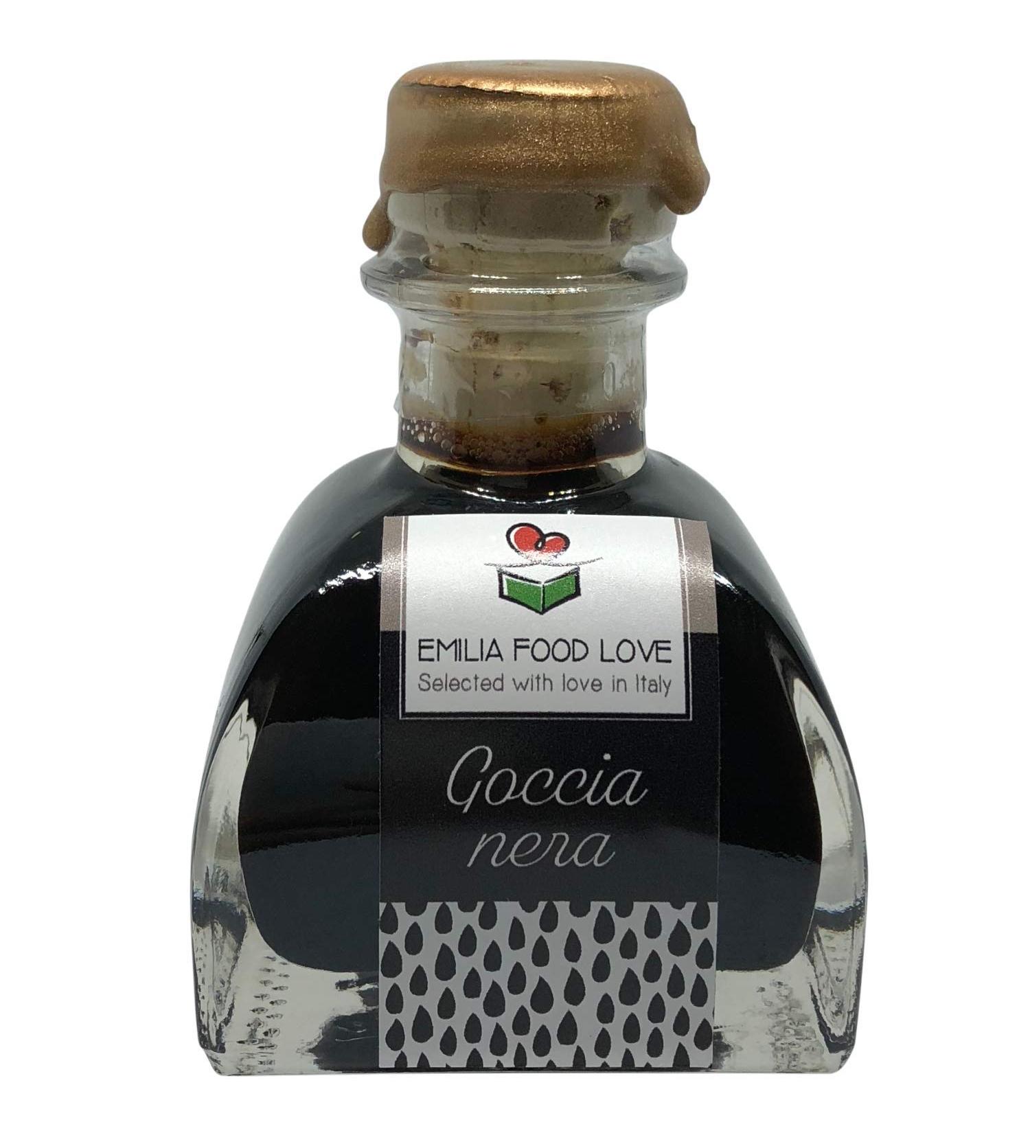 GOCCIA NERA - Black Balsamic Condiment 8 Years Aged - Made in Italy - EMILIA FOOD LOVE - Selected with Love in Italy - Condimento Balsamico invecchiato 8 anni - Buy Online on SooperMarket.com