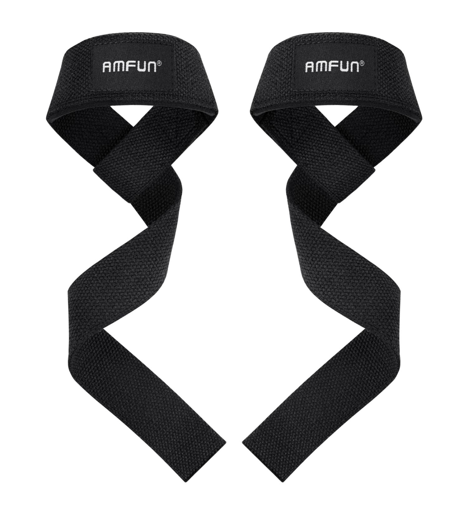 Amfun Padded Lifting Straps - Strength Training & Bodybuilding Aids for Men & Women | Professional Powerlifting Gear - Buy Online on SooperMarket.com