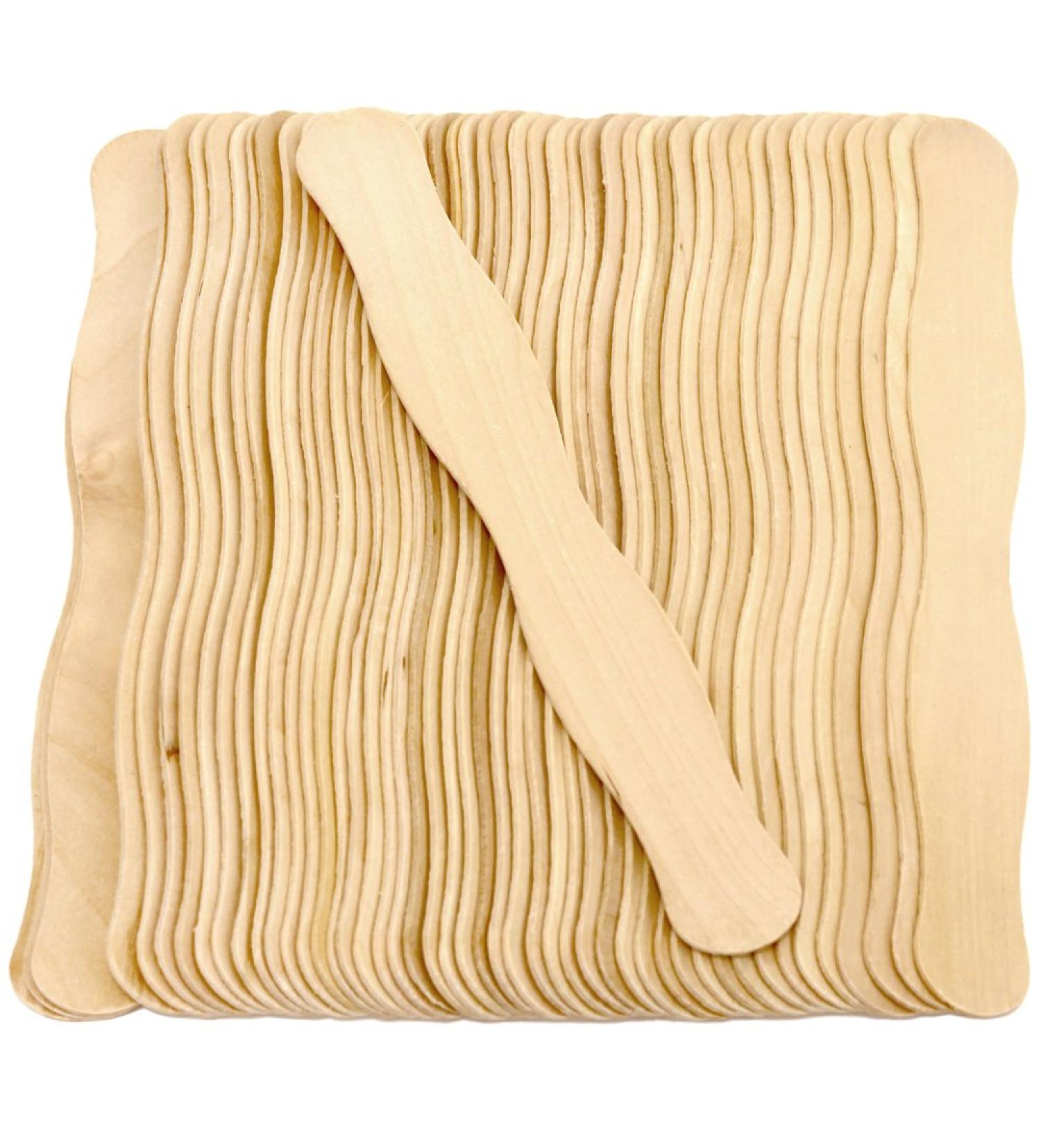 CraftySticks 50 Pack - Wavy 8 Inch Jumbo Wood Fan Handles for Wedding Fans - Buy Online on SooperMarket.com