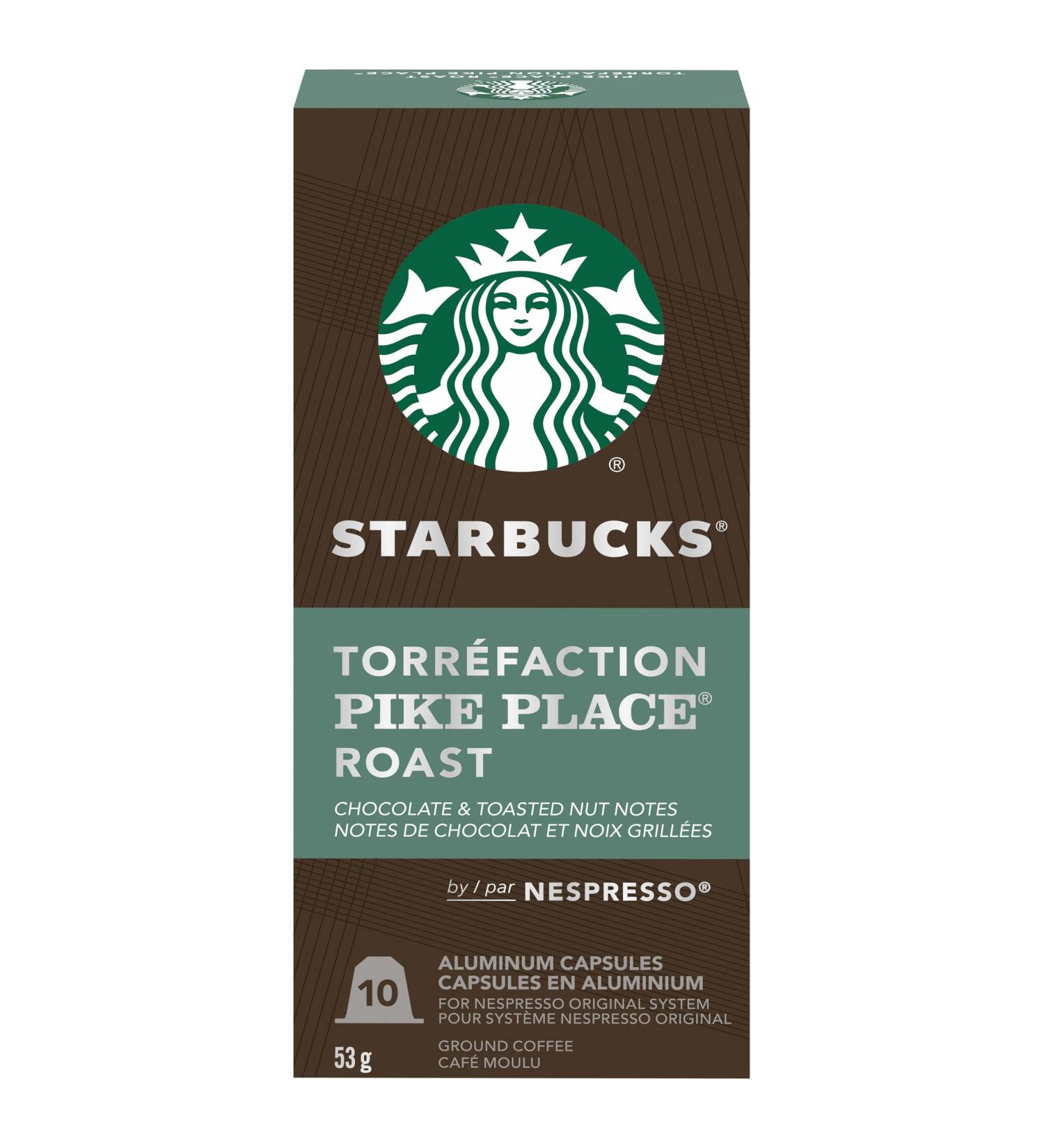 Starbucks By Nespresso Pike Place 10 Nespresso Coffee Pods - Buy Online on SooperMarket.com