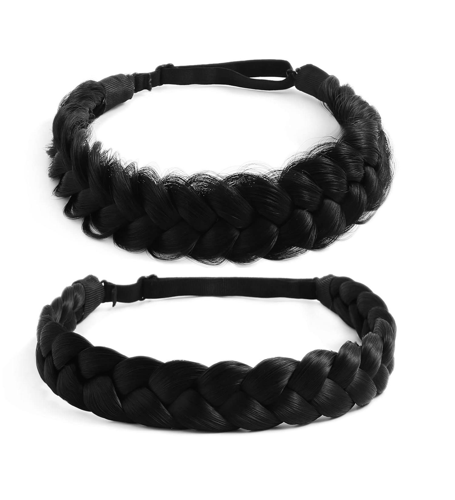 STHEJFB Braid Headband - Messy Wide Chunky Fluffy Hairpiece - Black 1B - Buy Online on SooperMarket.com
