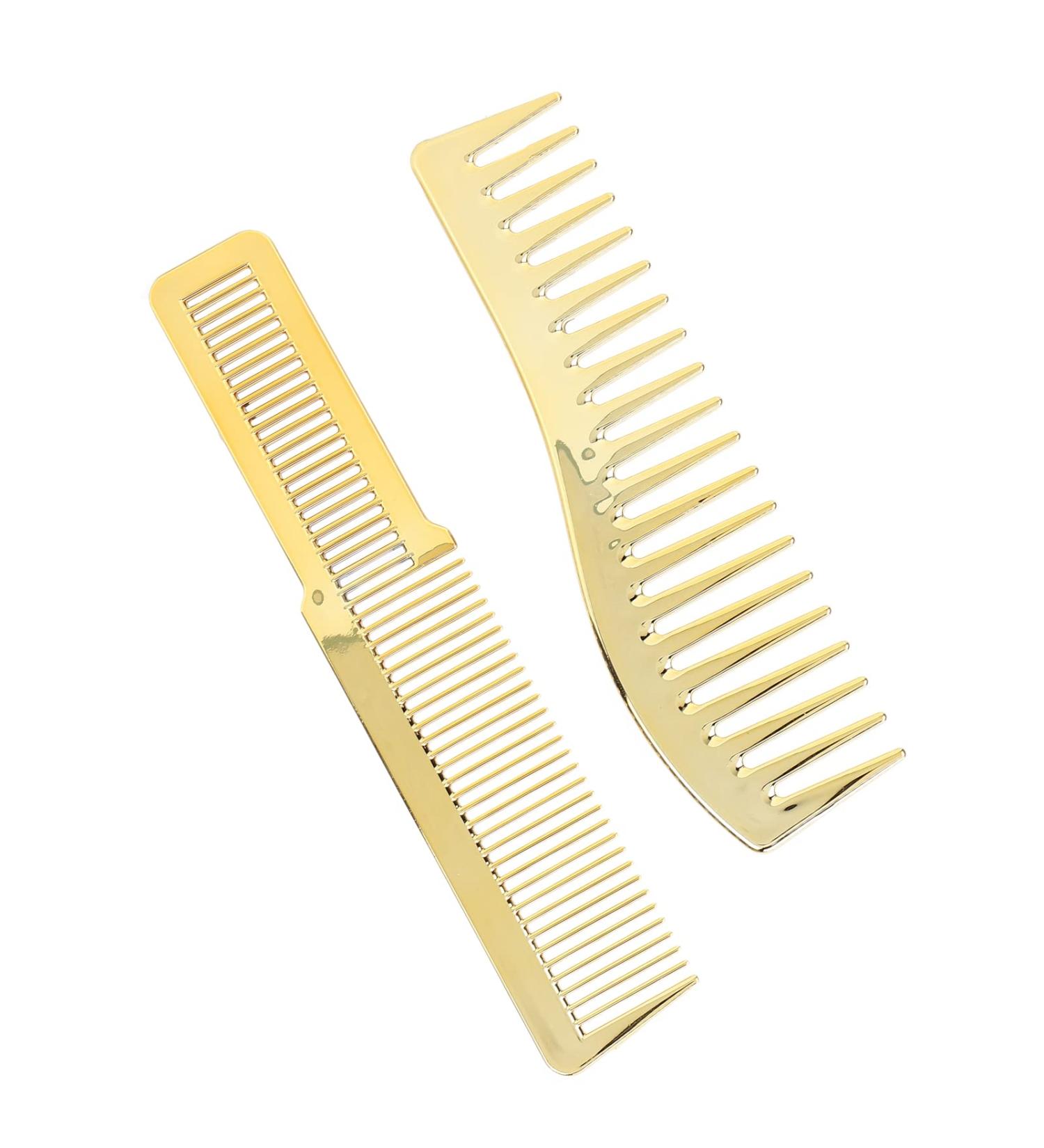 Hair Cutting Comb Wide Tooth Haircut Comb for Salon Hair Styling Heavy Design for All Hair Types (Gold) - Buy Online on SooperMarket.com