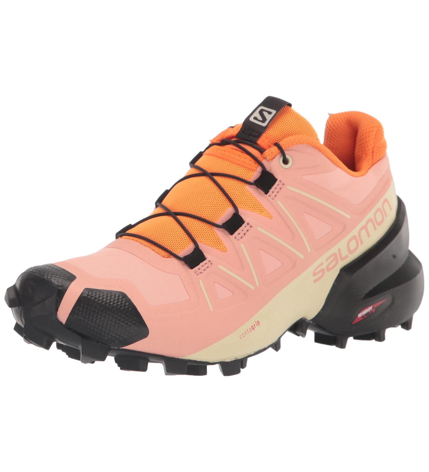 Salomon Women's Speedcross 5 Trail Running Shoes - Size 8, Blooming Dahlia/Black/Vibrant Orange - Buy Online on SooperMarket.com