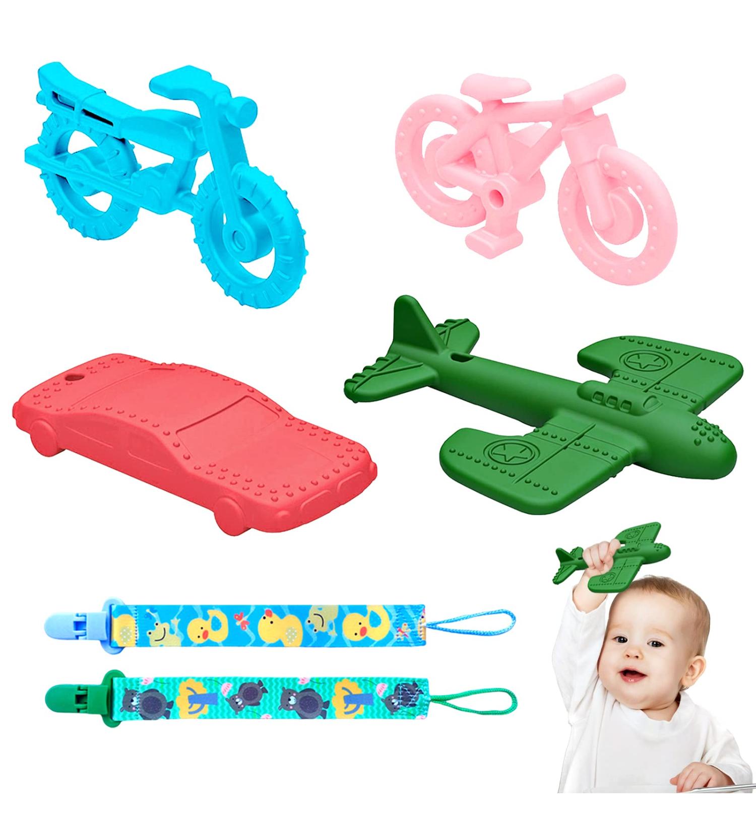 Jilociz Silicone Teething Toy Set for Babies 6-12 Months | BPA Free Chew Toys for Boys and Girls | Early Educational Sensory Toy | Soothe Gums and Provide Relief | Perfect Gift - Buy Online on SooperMarket.com