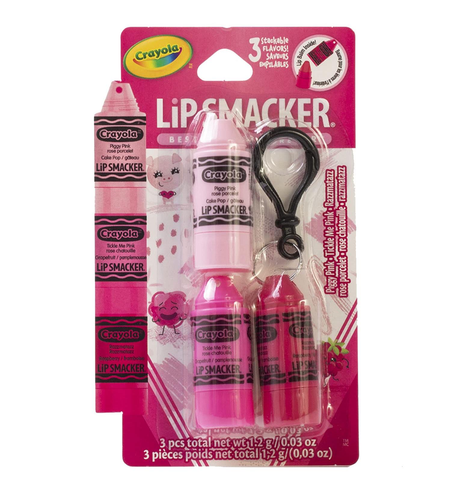 Lip Smacker Crayola Crayon Stackable Flavored Clear Balm Pink Pinks 0.03 Ounce - Raspberry, Grapefruit, Cake pop - 3 Count - Buy Online on SooperMarket.com