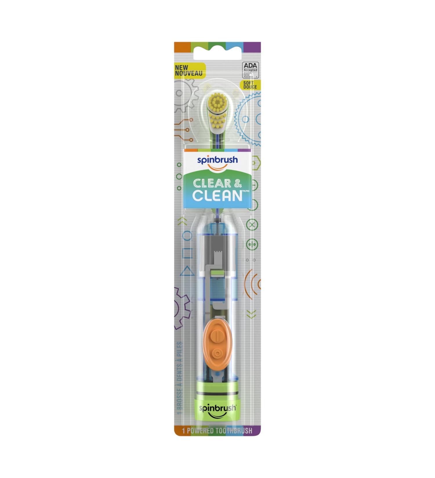 Spinbrush Kids CLEAN & CLEAR Electric Toothbrush Soft Bristles Duracell Batteries Included - Buy Online on SooperMarket.com