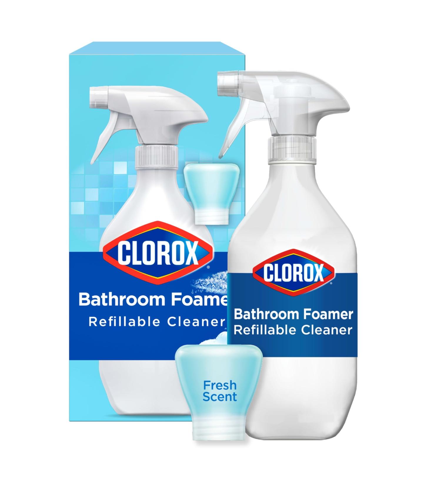 Clorox Bathroom Foamer Cleaner - Refillable Fresh Scent 1.13 Fl Oz - Household Essentials for a Sparkling Clean Home - Buy Online on SooperMarket.com