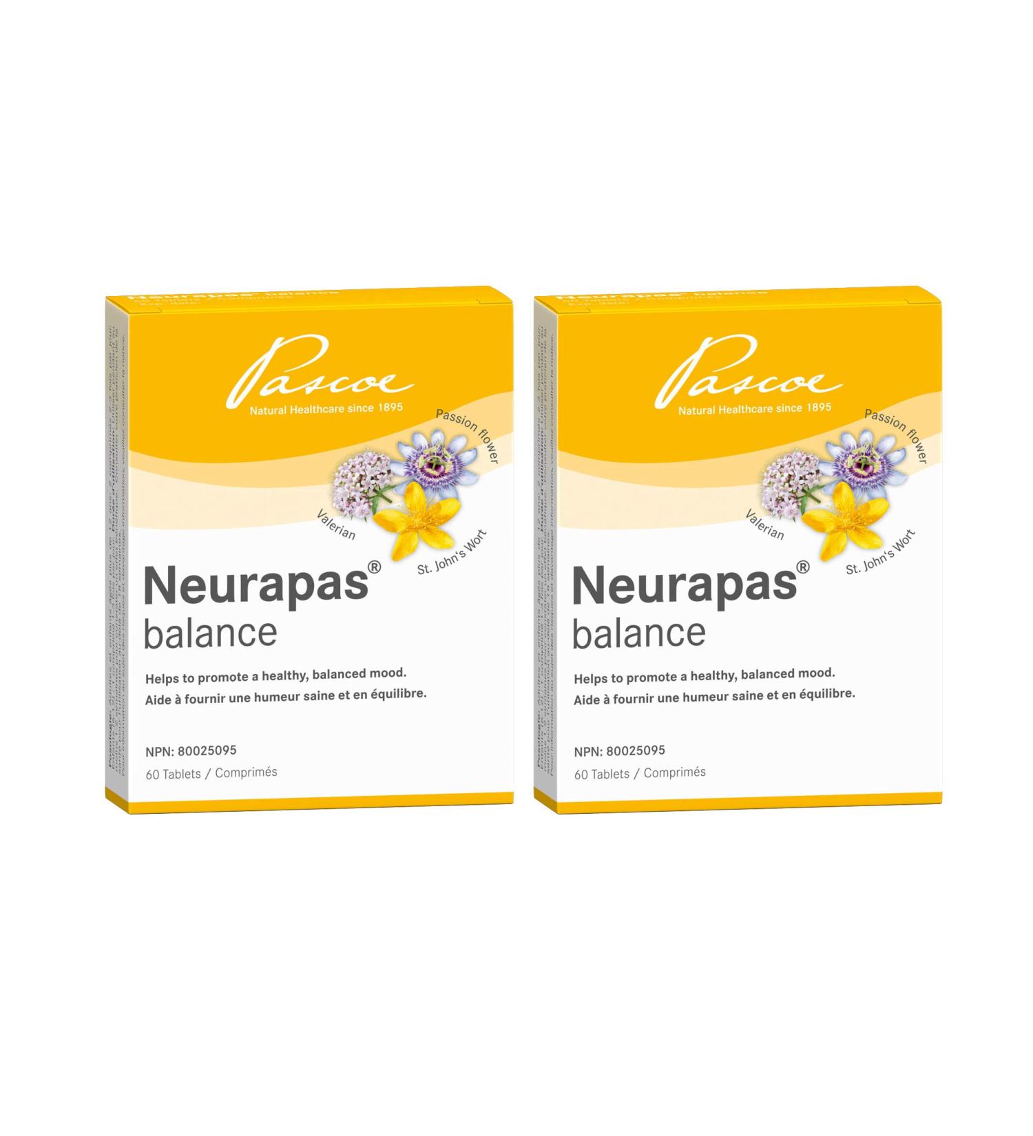 Pascoe - Neurapas Balance Helps to Promote a Healthy Balanced Mood Made With a Triple Herbal Combination of St John s Wort Valerian & Passionflower to Boost Your Mood (60 Tablets (Pack of 2)) 60 Count (Pack of 2) - Buy Online on SooperMarket.com