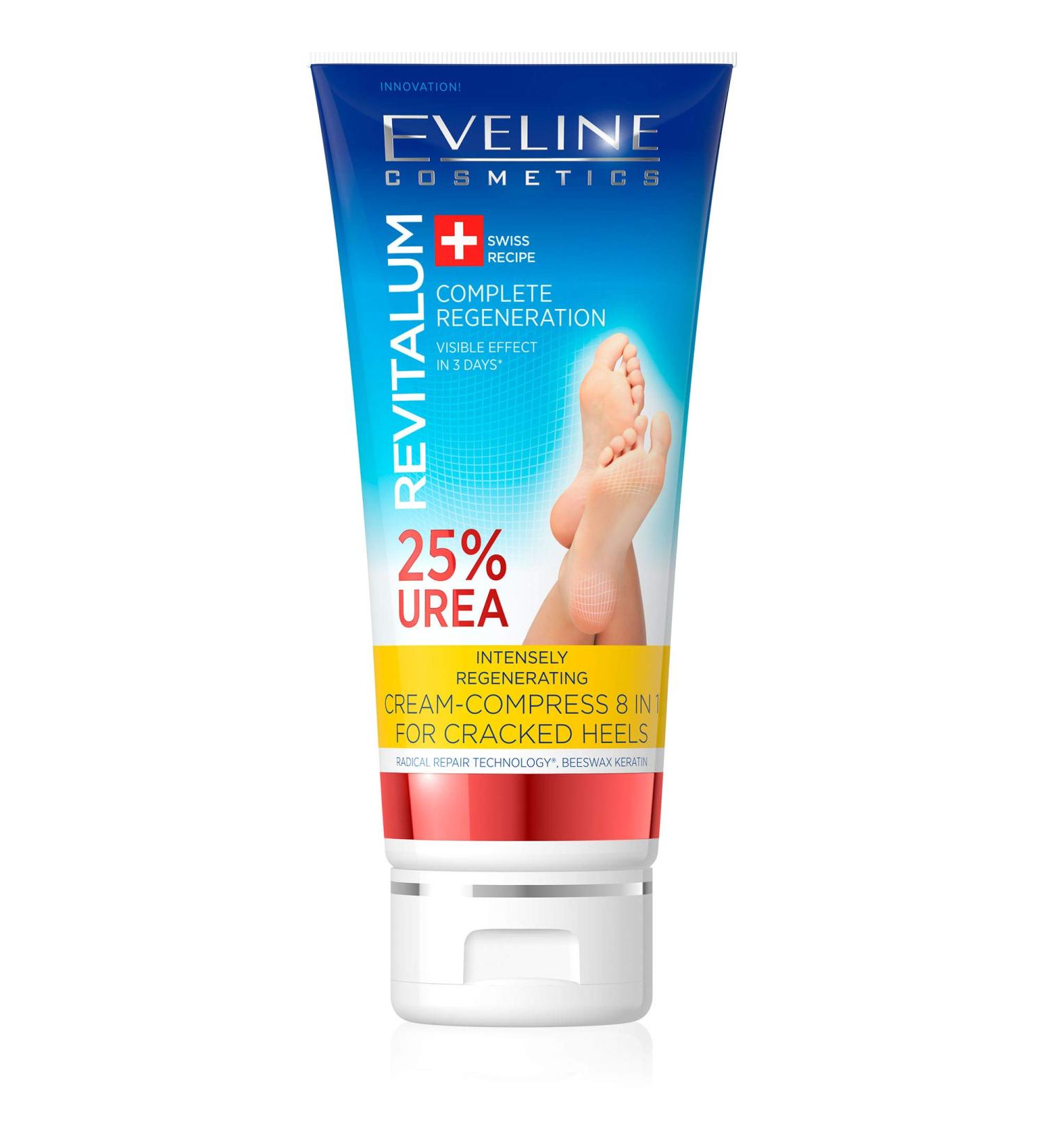 Eveline Cosmetics Revitalum Foot Cream 75ml - 25% Urea for Very Dry Feet | Moisturizing & Innovative Formula for Cornea Care | International Shipping Available - Buy Online on SooperMarket.com