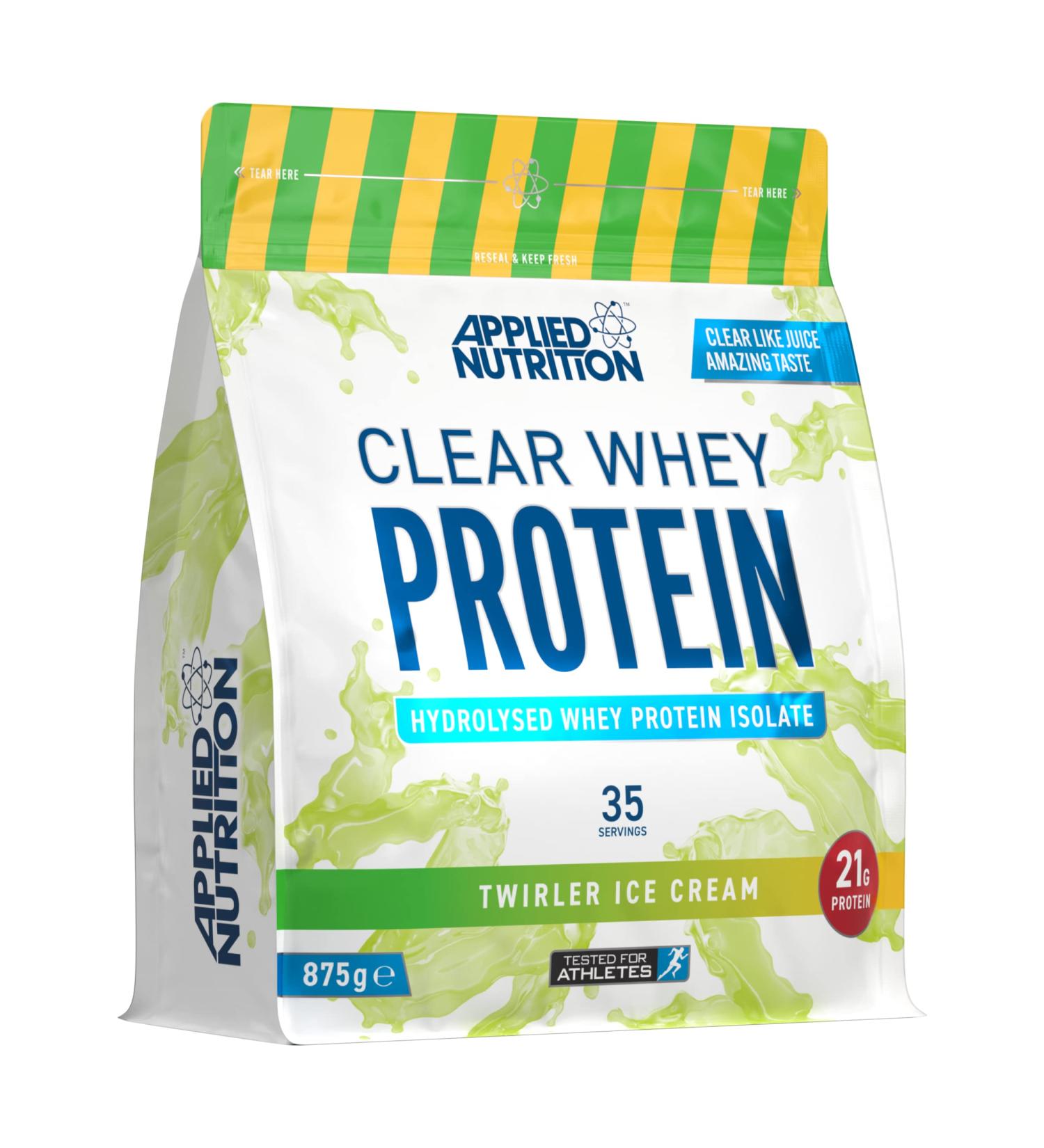 Applied Nutrition Clear Whey Protein Isolate 875g - 35 Servings (Twirler Ice Cream) | 21g Protein | White Twirler Ice Cream - Buy Online on SooperMarket.com