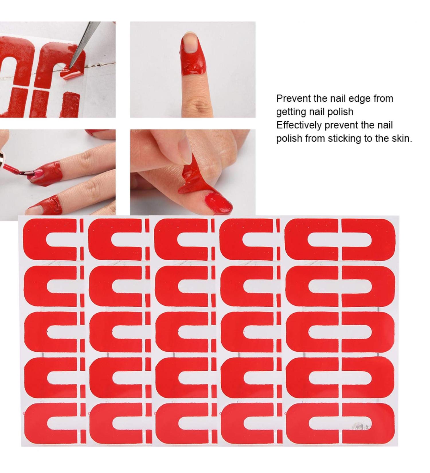 Latex Nail Polish Barrier - 50pcs Protector for Home & Salon Use | Anti-Overflow Hot Stamping - Buy Online on SooperMarket.com