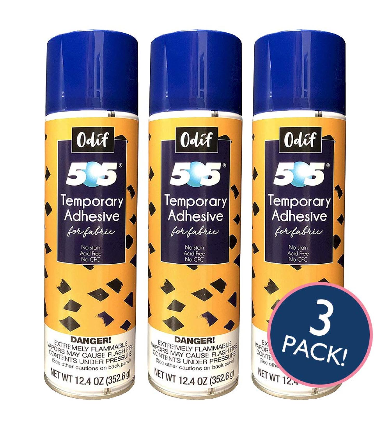 Odif USA 505 Spray & Fix Temporary Fabric Adhesive 3/Pk-12.4oz, 3 Pack