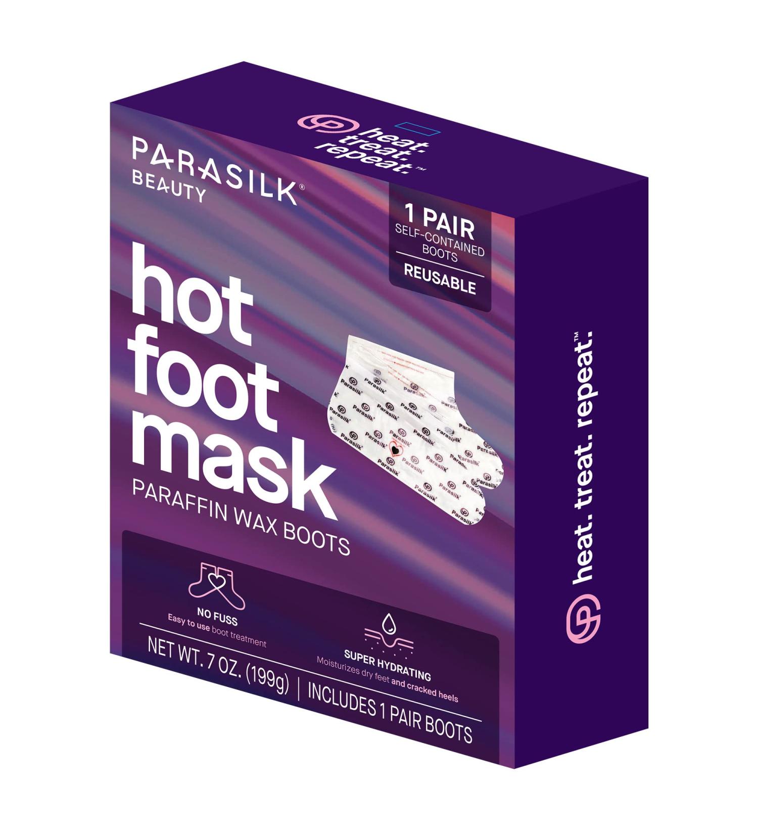 Parasilk Beauty Hot Foot Mask - Intensive Hydration with Coconut Oil, Argan Oil, Marula Oil & Vitamin E | 1 Pair - Buy Online on SooperMarket.com