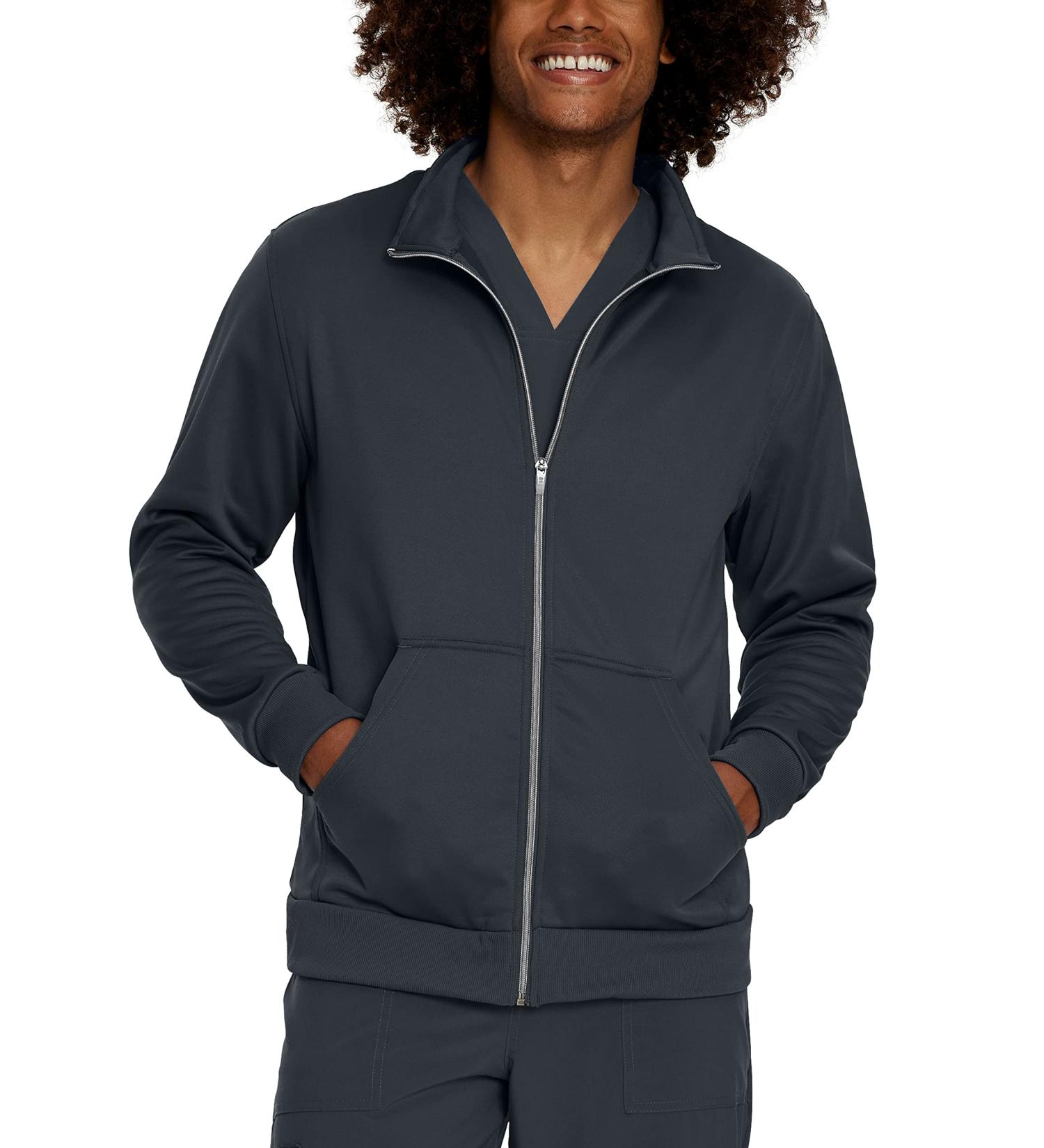 Urbane Performance Men's Scrub Jacket 9972 Graphite - Tailored Fit, Stretch, Zip-Front, 2 Pockets - Buy Online on SooperMarket.com