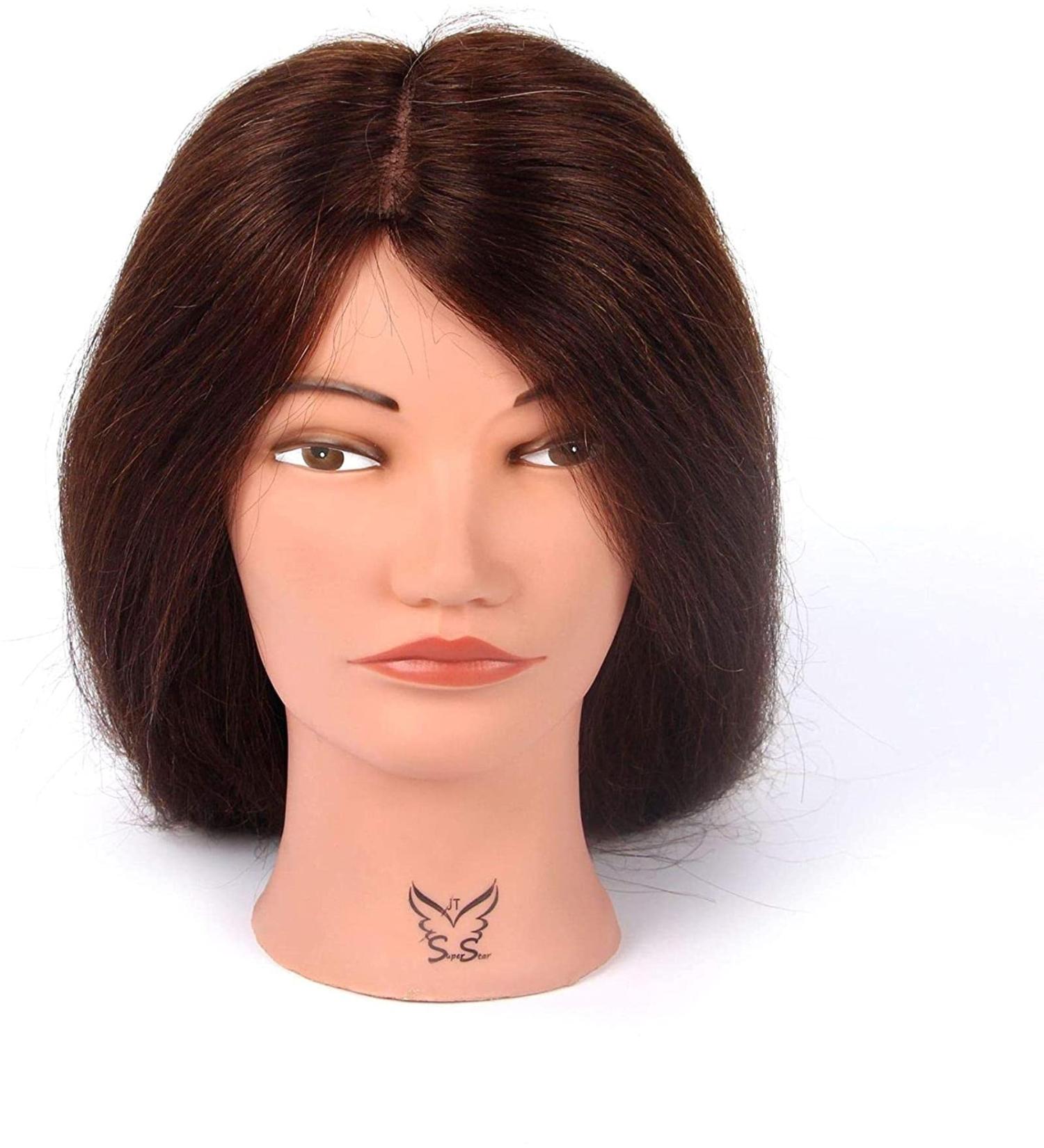 16 Inch Female Adjustable Tailor Puppet & Training Head Hazy Mannequin for Cosmetics & Hair Styling - Buy Online on SooperMarket.com