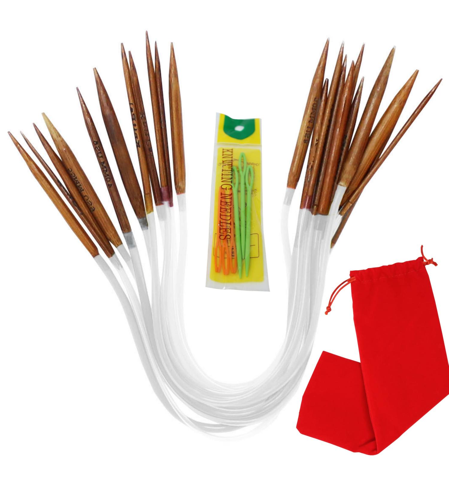 KnitPal 12-inch Short Circular Knitting Needles Set - 11 Sizes for Babies, Sleeves, Socks - Free Patterns eBook - US 0-10 (2-6mm) - Buy Online on SooperMarket.com