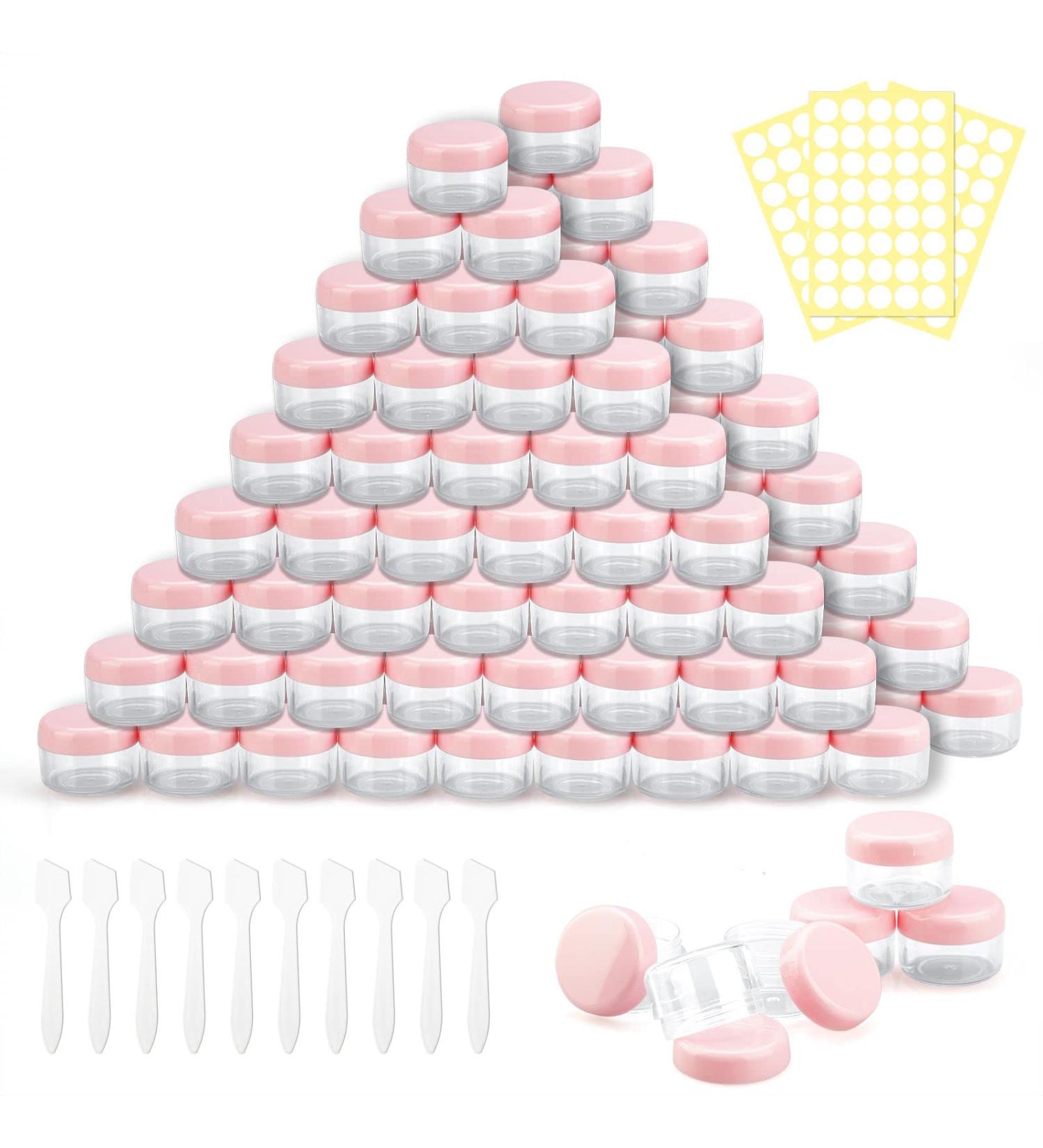 100 Pieces Mini Clear Cosmetic Bottles 5ml - Transparent Cream Glass Containers for Lip Balm & Lotion - Screw Cap Rice Set - Buy Online on SooperMarket.com