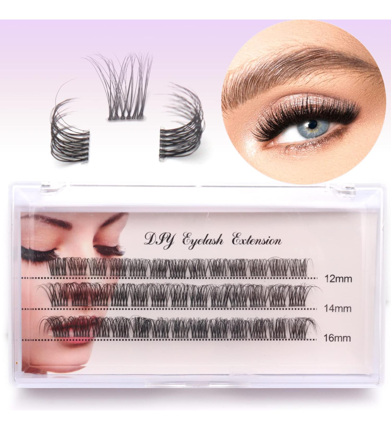 Veleasha DIY Eyelash Extension Individual D Curl Lashes 39 Clusters | Reusable Wispy False Eyelashes at Home | FD02 12-16mm - Buy Online on SooperMarket.com