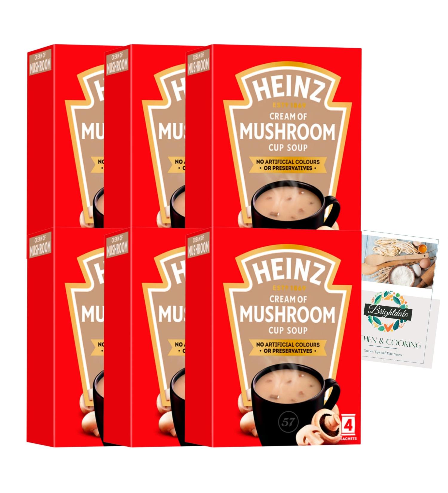 Instant Soup Bundle with Heinz Cream of Mushroom Cup Soup 70g 6 Pack + Brightdale Kitchen Booklet - Buy Online on SooperMarket.com