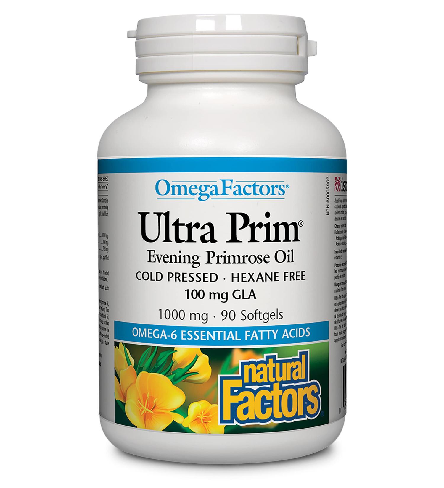 Natural Factors Ultra Prim - Evening Primrose Oil 1000 mg - 90 softgels - Buy Online on SooperMarket.com