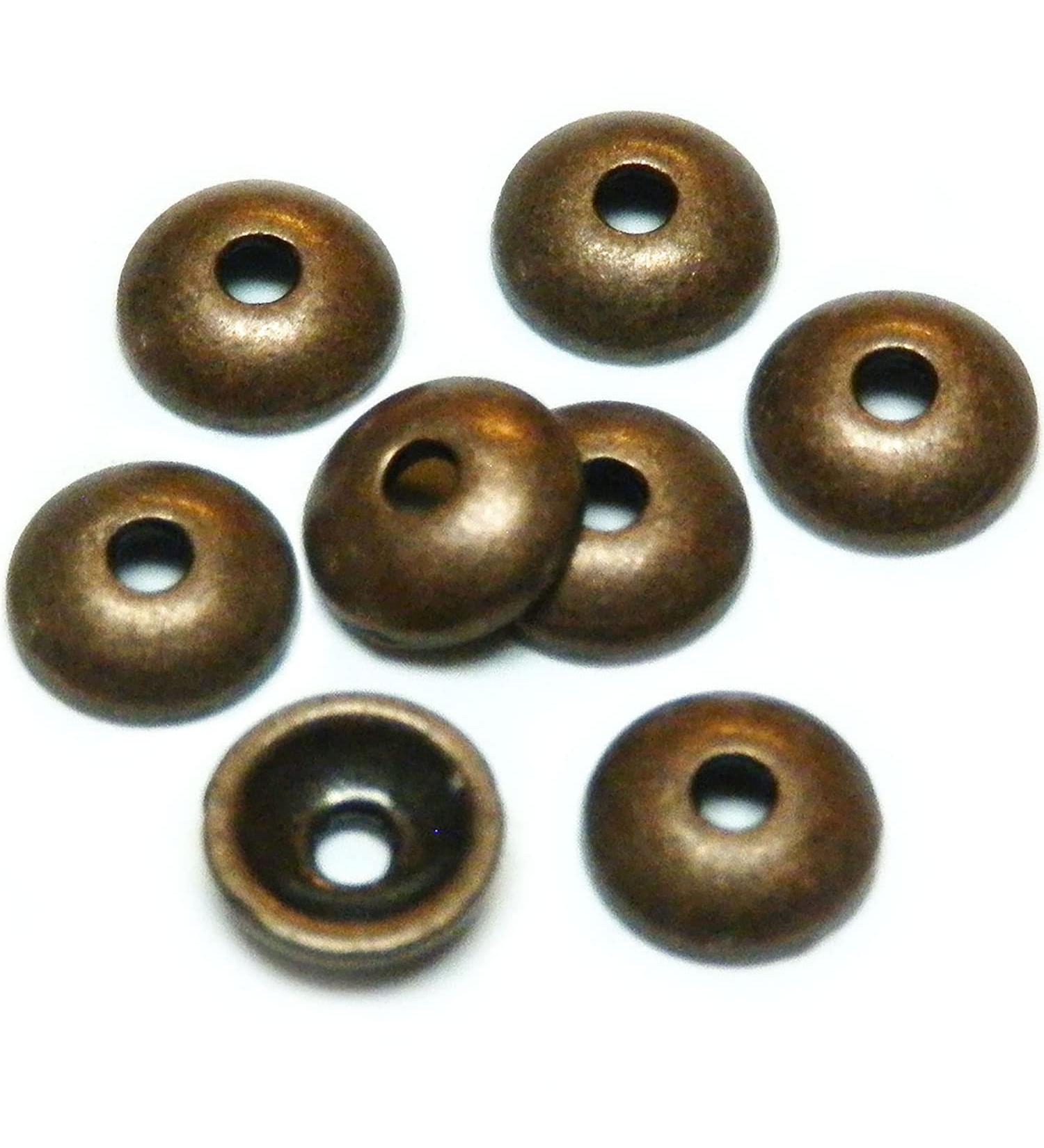 Smooth Copper Tiny Bead Caps Findings for 8mm and 10mm Round Beads - Heather's CF Jewelry Making - Buy Online on SooperMarket.com