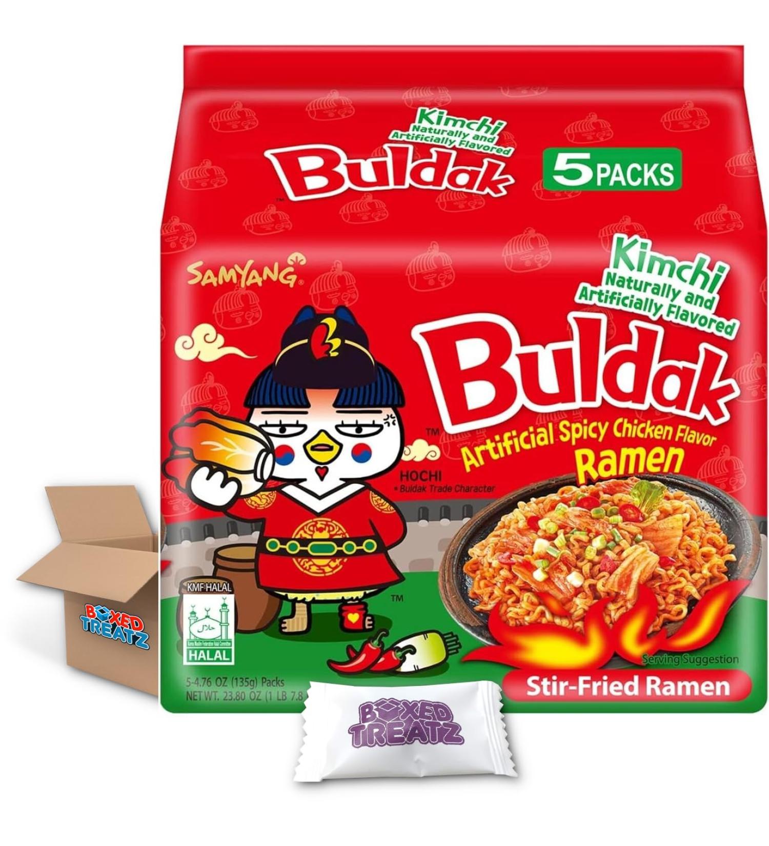 Samyang Korean Style Ramen - KIMCHI Hot Chicken Flavour 135g (Pack Of 5) Boxed Treatz - Buy Online on SooperMarket.com
