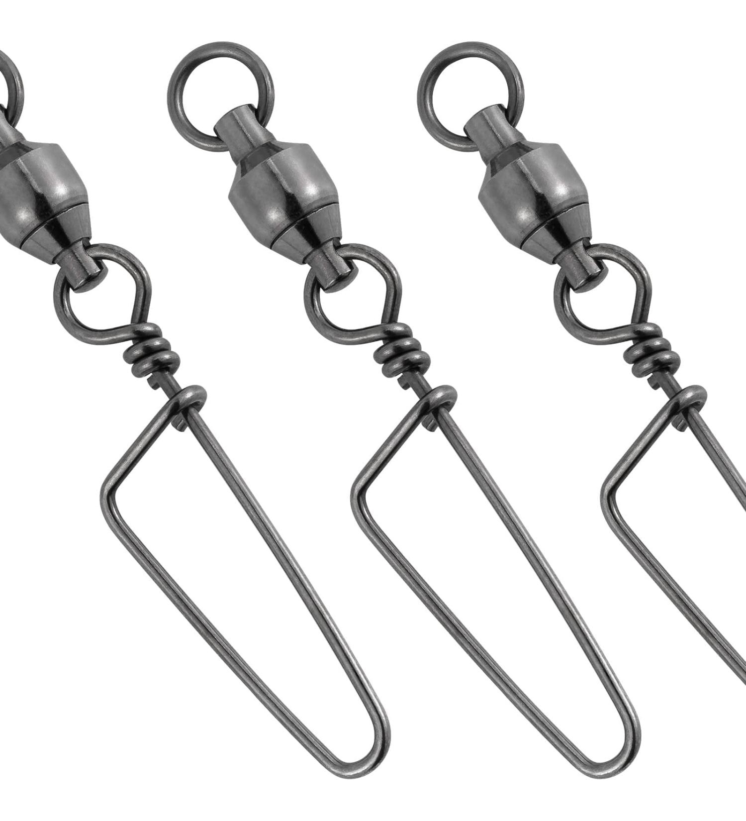Dr.Fish Fishing Snap Swivels  Ball Bearing Swivels with Stainless Steel Coastlock Snap  Corrosion Resistant Black Nickel Coating  High Strength 26Lb to 503Lb  Saltwater Swivels Fishing Tackle #7-232LB 20 - Buy Online on SooperMarket.com