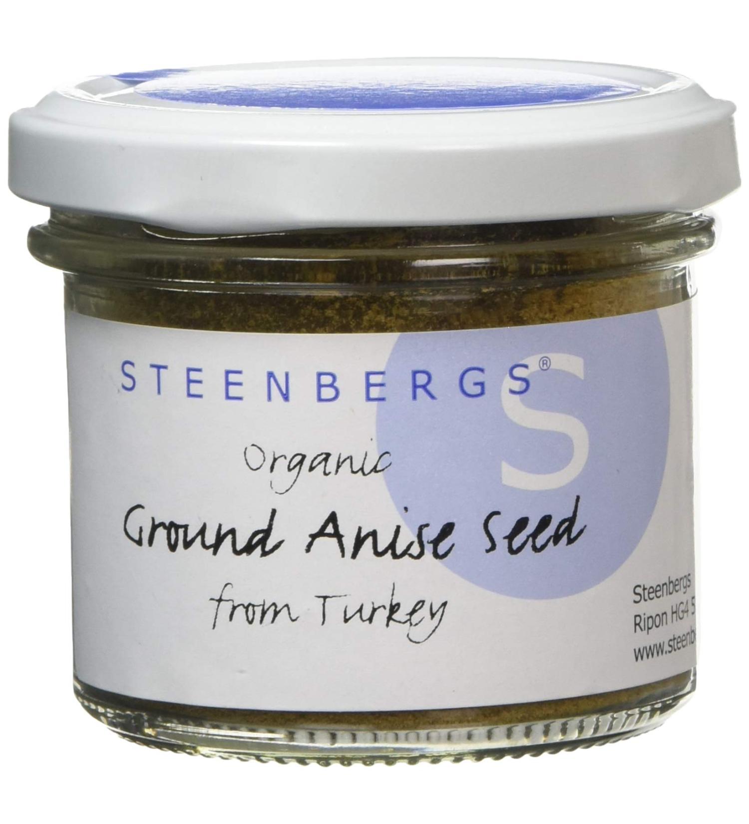 Steenbergs Organic Ground Anise Seed Powder Standard Jar 45g