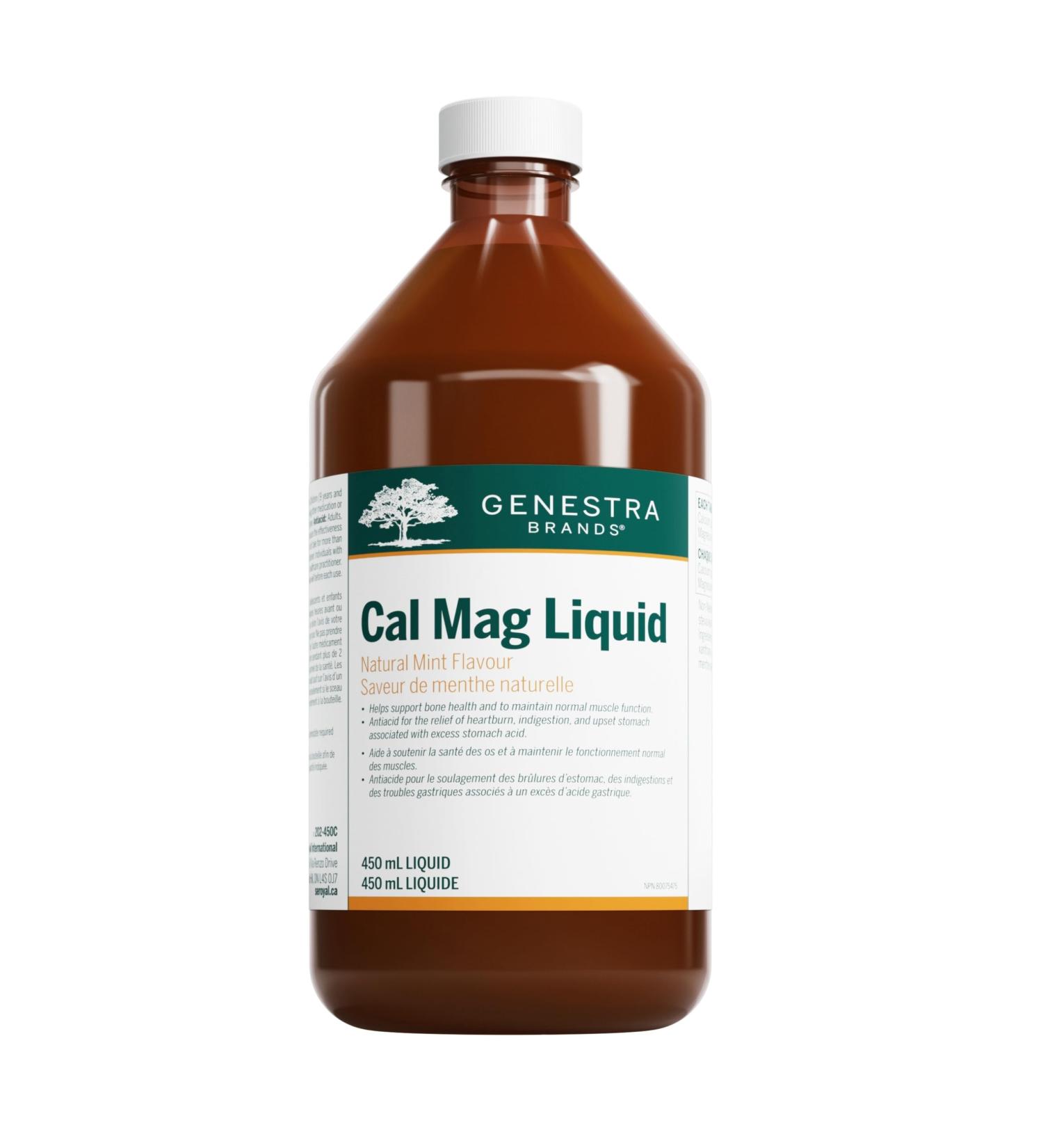 Genestra Brands - Cal Mag Liquid - Calcium-Magnesium Supplement - 450 ml Liquid - Natural Mint Flavour - Buy Online on SooperMarket.com