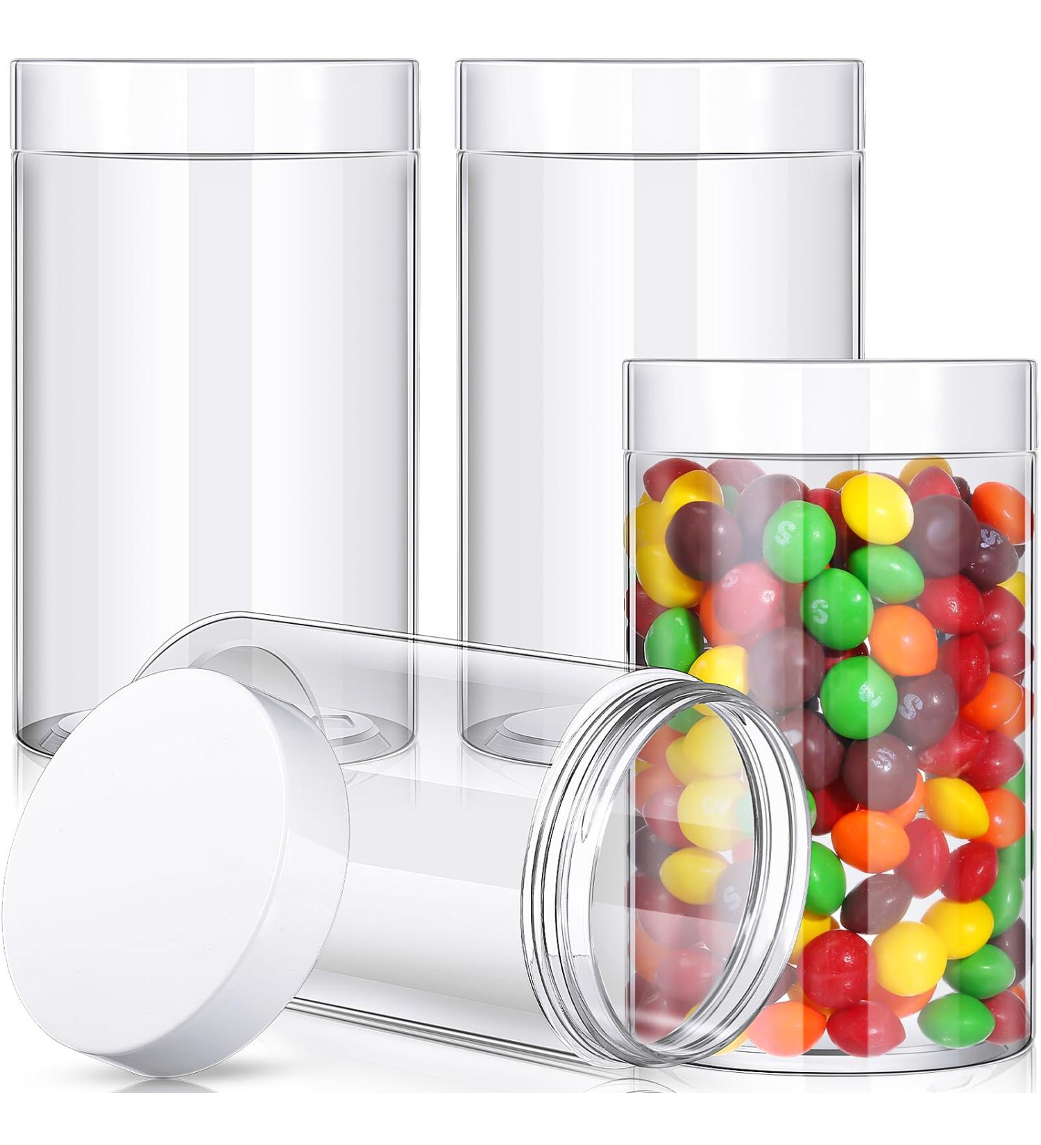 4 Pieces Round Clear Wide-mouth Leak Proof Plastic Container Jars with Lids for Travel Storage Makeup Beauty Products Face Creams Oils Salves Ointments DIY Making or Others (White 32 Ounce) - Buy Online on SooperMarket.com