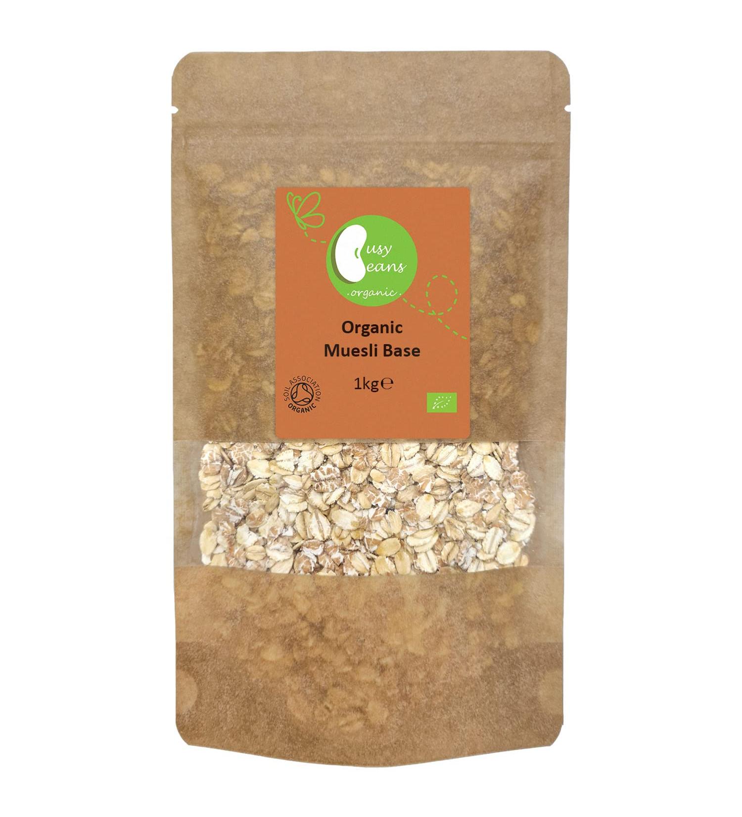Organic Muesli Base (Oat Wheat Barley) - Certified Organic - by Busy Beans Organic (1kg) - Buy Online on SooperMarket.com
