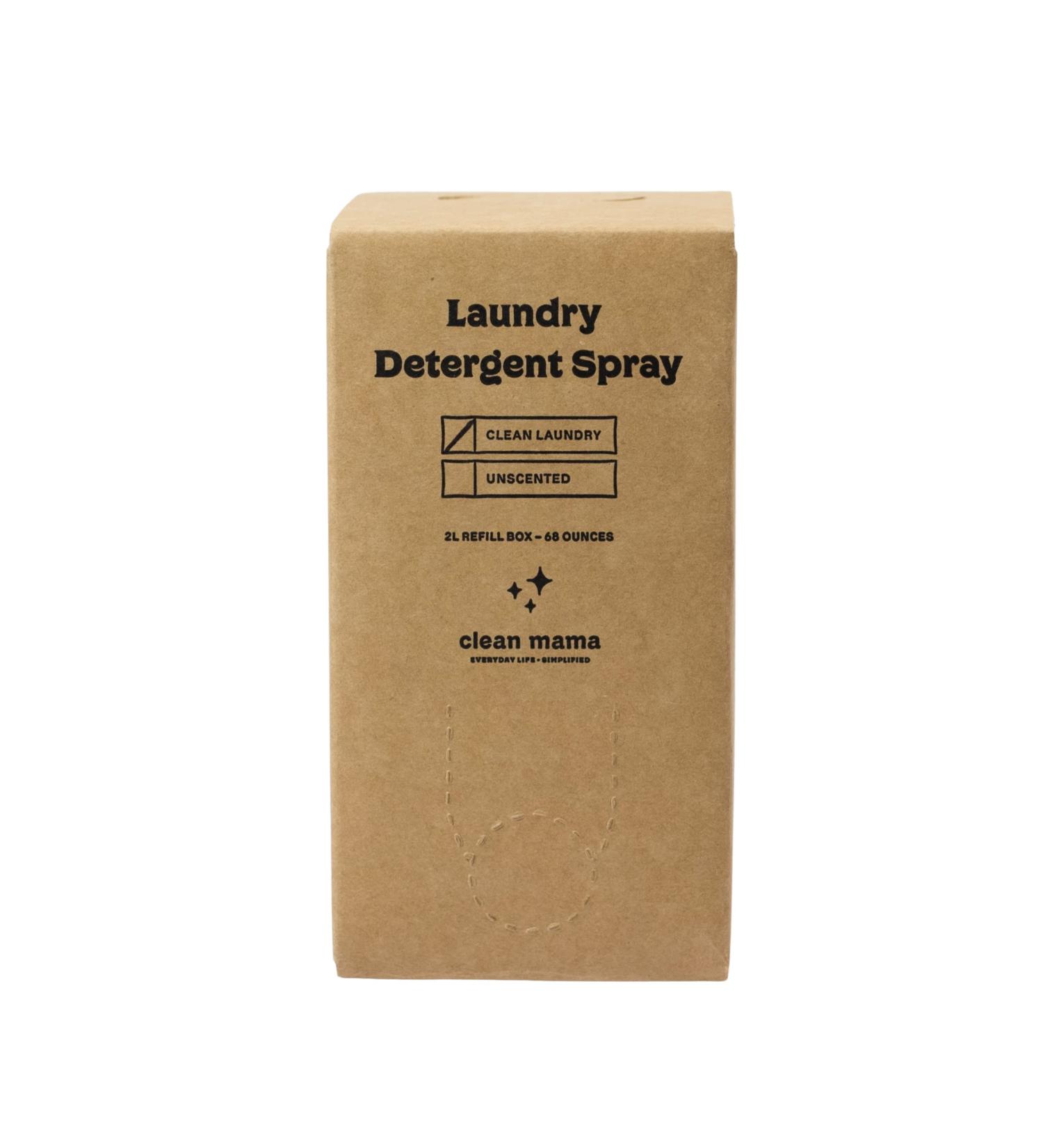 Clean Mama Laundry Detergent Spray & Pre-Treater - Eco-Friendly 2L Refill Box - 128+ Loads - Sensitive Skin Formula - HE Compatible - Buy Online on SooperMarket.com