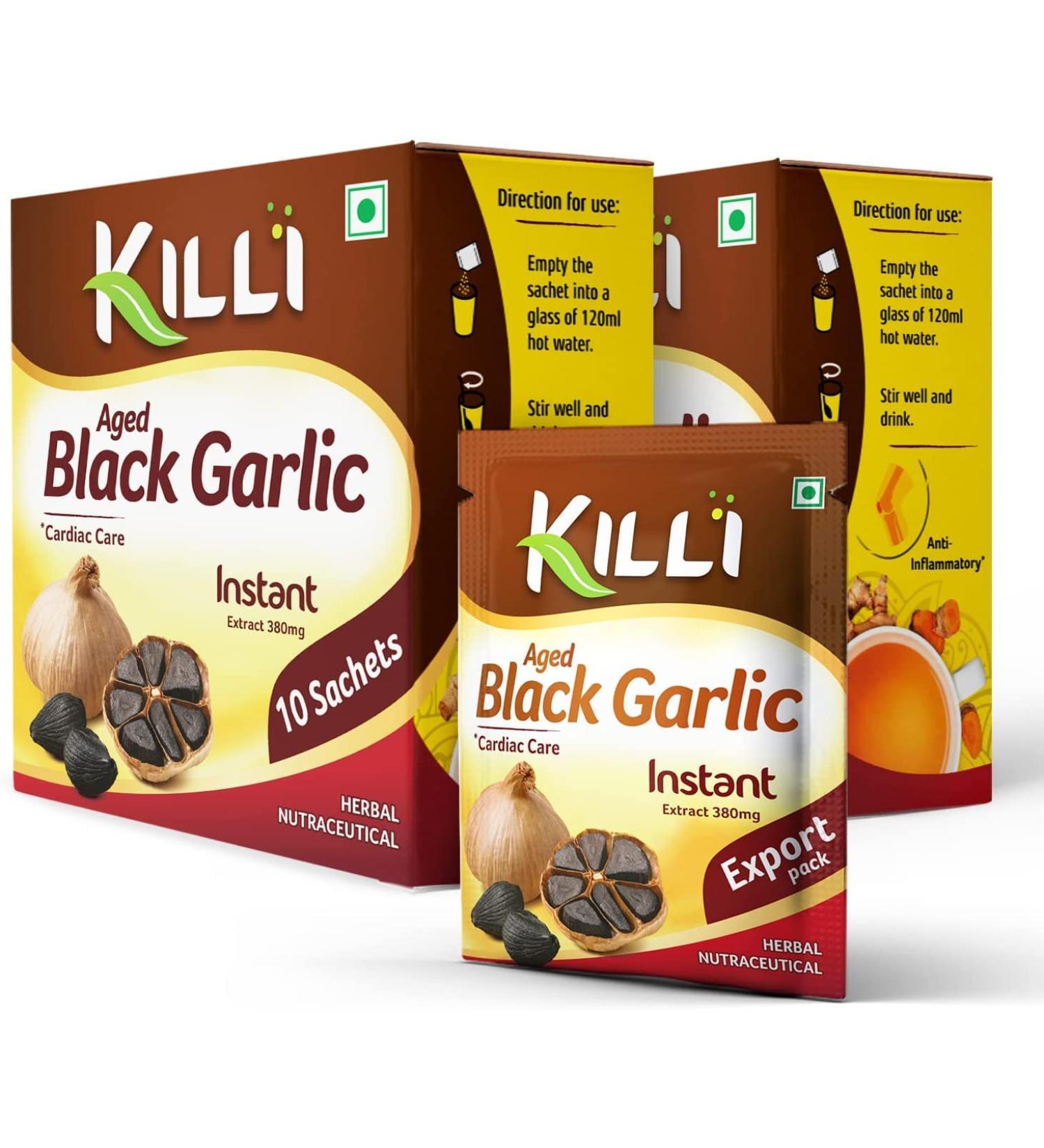 seelans superstore KILLI Ginger | Aged Black Garlic Instant Extract 5 Sachets of 1g - Buy Online on SooperMarket.com