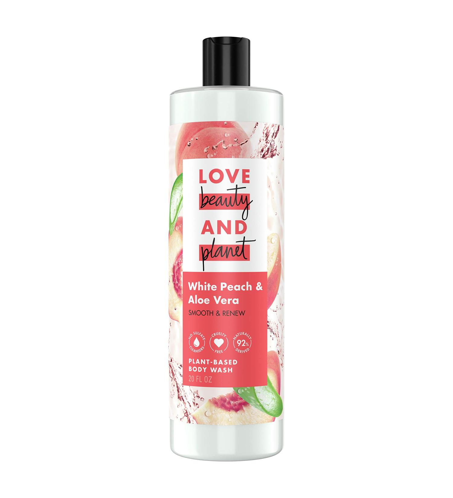 Buy Love Beauty and Planet Smooth & Renew Body Wash - White Peach & Aloe Vera - Sulfate-Free Cruelty-Free 92% Naturally Derived - 20 oz - International Shipping - Buy Online on SooperMarket.com