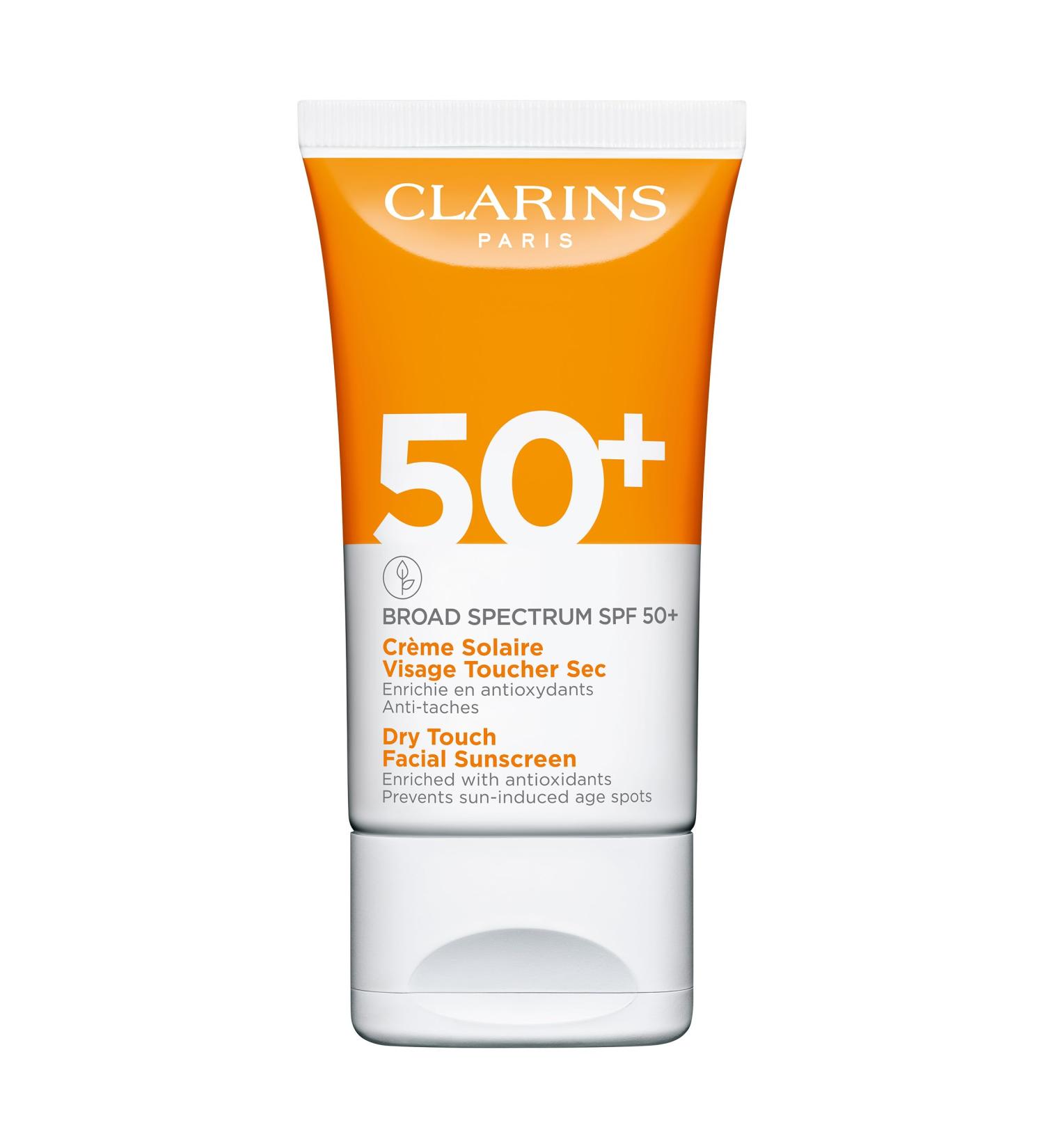 Clarins NEW Dry Touch Face Sunscreen SPF 50+ | Lightweight No White Cast UVA/UVB Protection | Antioxidant-Enriched for All Skin Types | 1.7 oz - Buy Online on SooperMarket.com