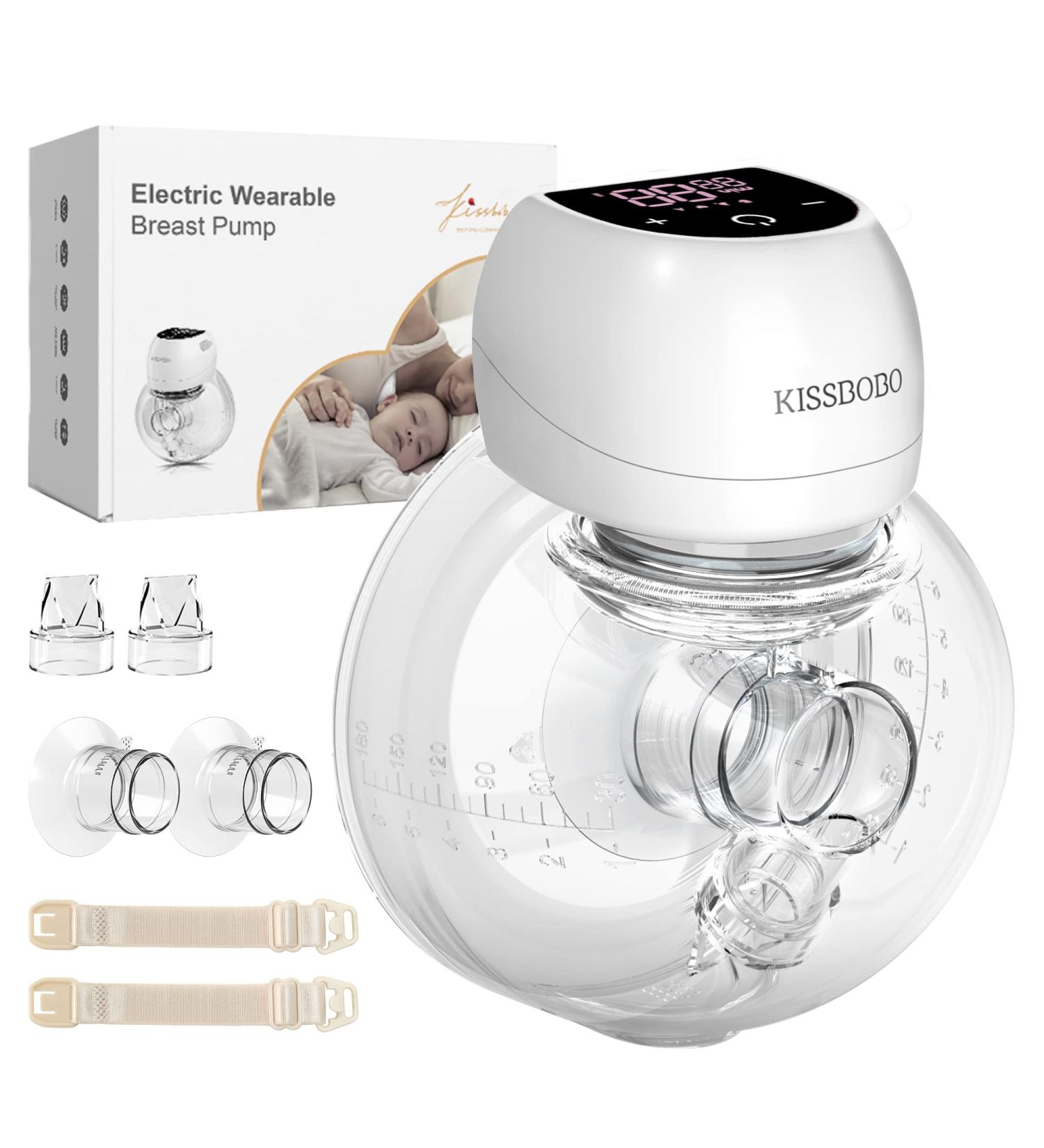 Kissbobo Revolutionary Electric Milk Pump - Portable 4 Modes & 12 Steps Optimal Comfort 21mm/24mm - Buy Now in White & Pink - Buy Online on SooperMarket.com