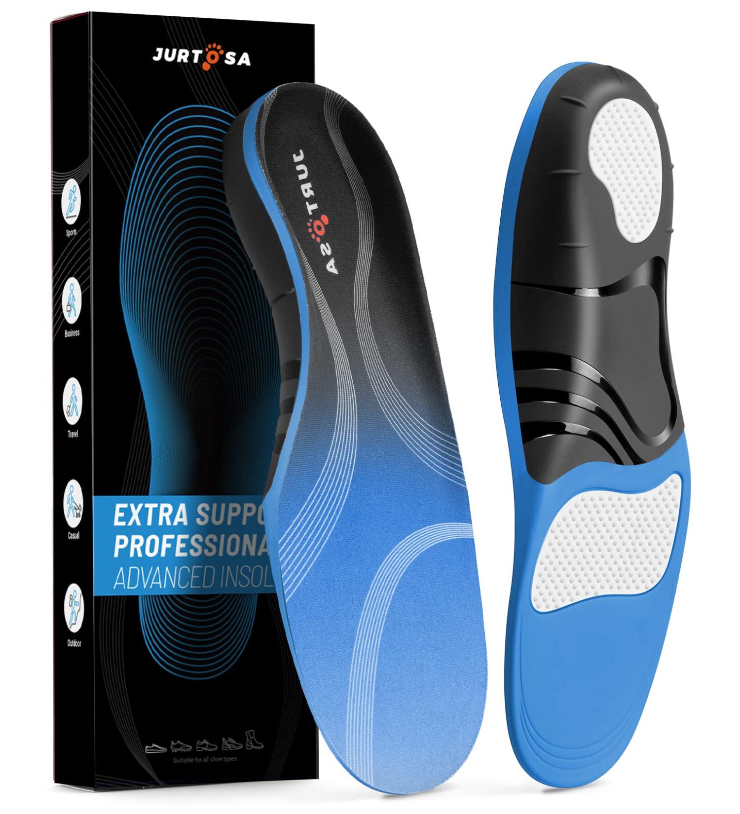 TMANI Arch Support Insoles Plantar Fasciitis - Orthotic Shoe Inserts for Flat Feet - Heavy Duty Boot Insoles for Men & Women - Blue (6-7) - Buy Online on SooperMarket.com