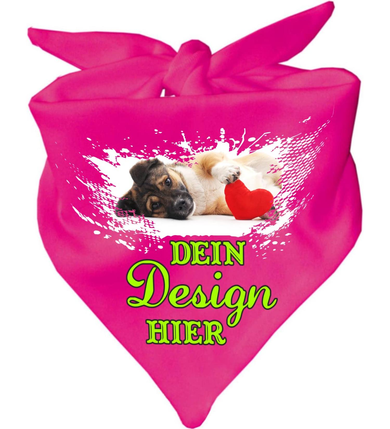Personalized Little Fratz Triangular Dog Scarf - Pink 55 cm | Custom Motif Available - Shop Internationally! - Buy Online on SooperMarket.com