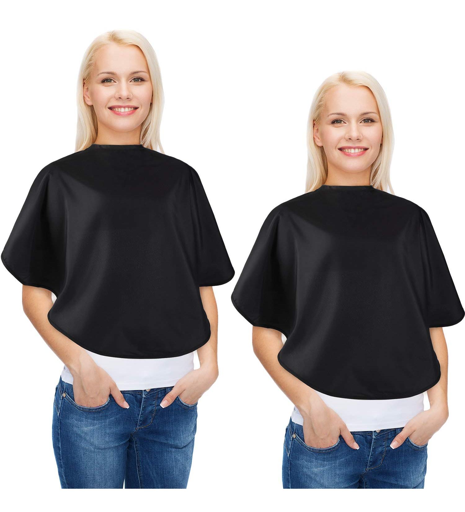 2 Pcs Waterproof Makeup & Hair Cape Set - Salon Barber Bib for Hair Dye & Styling in Black - Buy Online on SooperMarket.com