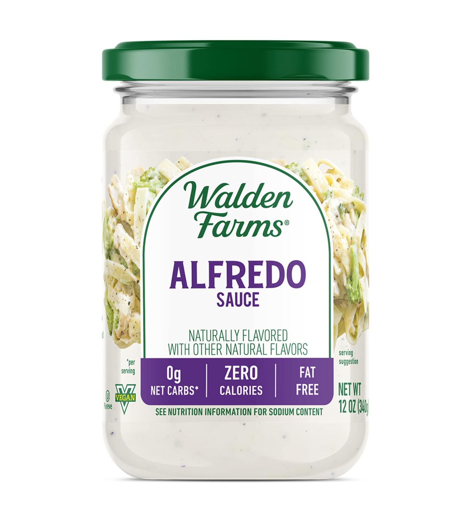 Walden Farms Light Alfredo Sauce 12 oz - Sugar, Fat, Calorie & Dairy Free, Vegan Friendly - Ideal for Pasta, Noodles, Chicken & Fresh Recipes - Buy Online on SooperMarket.com