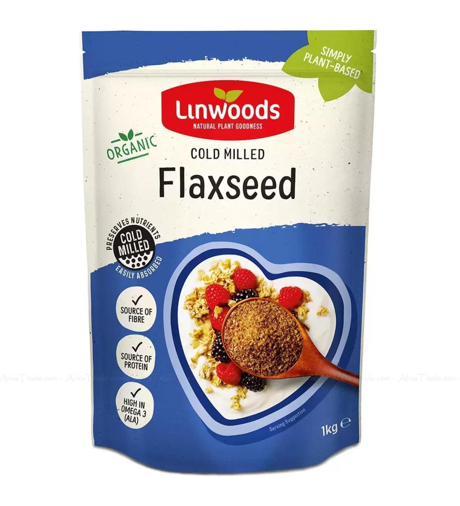 Linwoods Organic Milled Premium Flaxseed Omega3 Protein Iron Magnesium Seeds 1Kg - Buy Online on SooperMarket.com