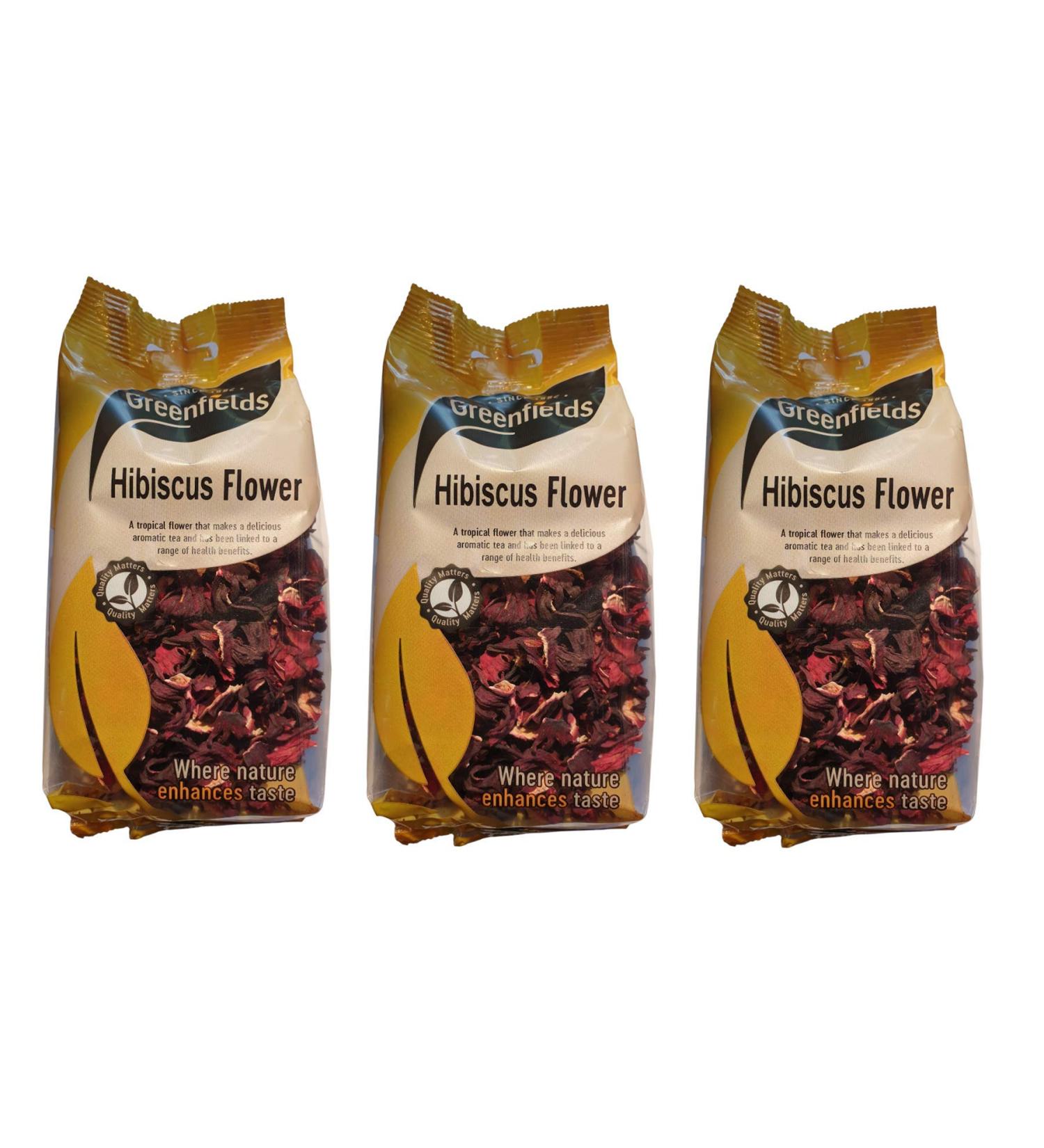 Hibiscus Flower Herbal Tea / Sorrel Tea - 3 x 65g Bags - Greenfields - Buy Online on SooperMarket.com
