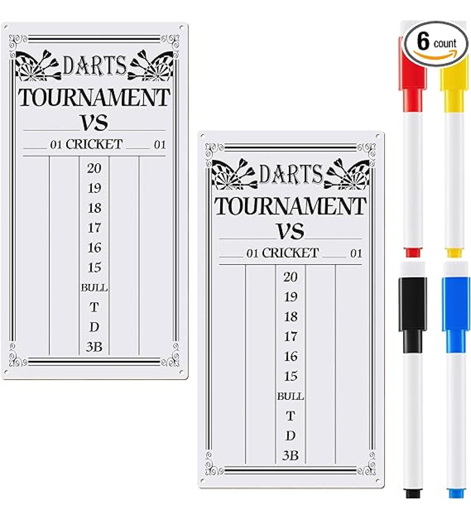 Dart Scoreboard Set with 4 Markers - Ideal for Cricket and 01 Dart Games | 15 x 7.8 Inches - Buy Online on SooperMarket.com