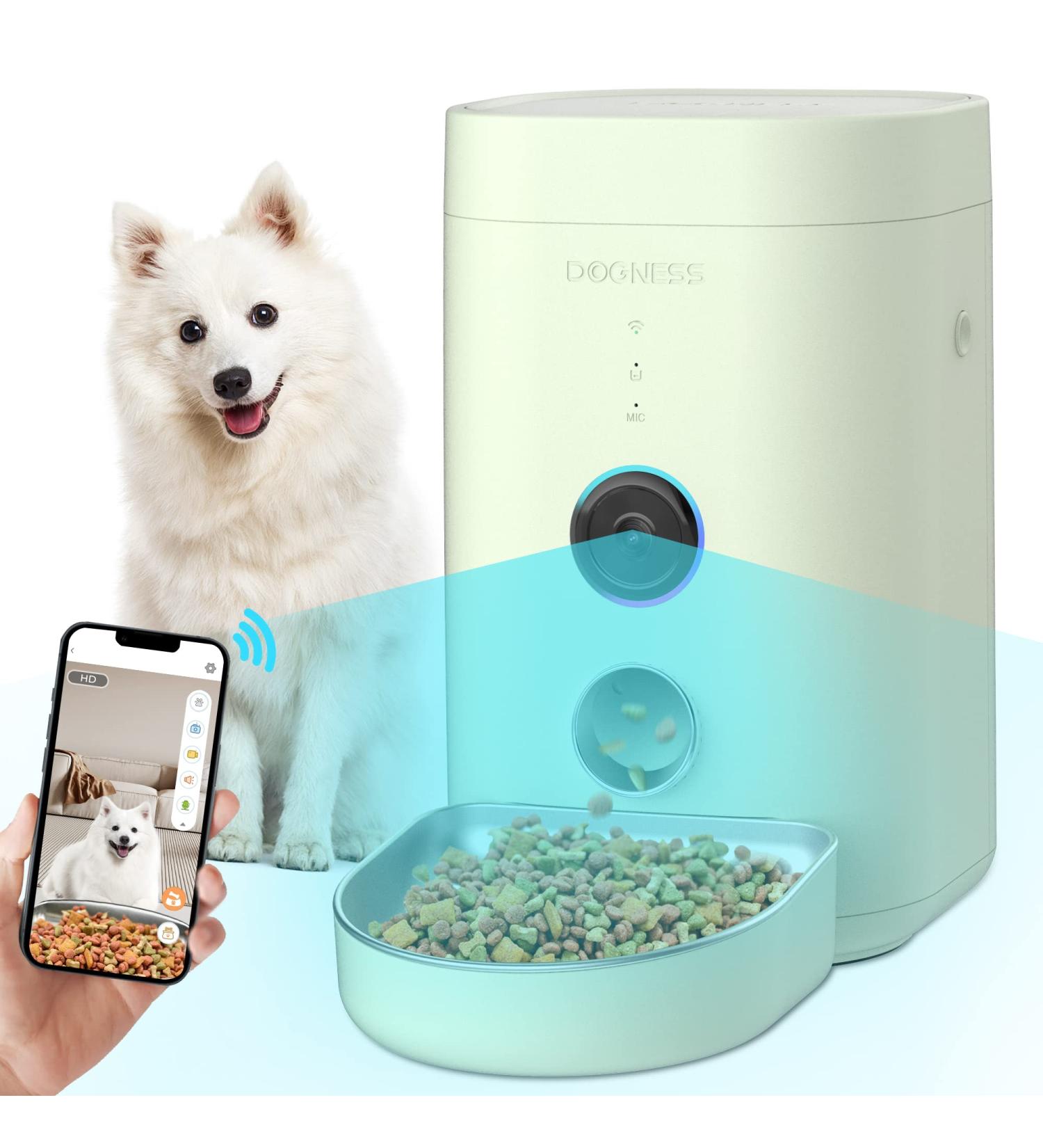 DOGNESS Automatic Cat Feeder with Camera | 1080P HD Video | Night Vision | WiFi | 2-Way Audio | Motion & Sound Alerts | Cat Food Dispenser - Buy Online on SooperMarket.com